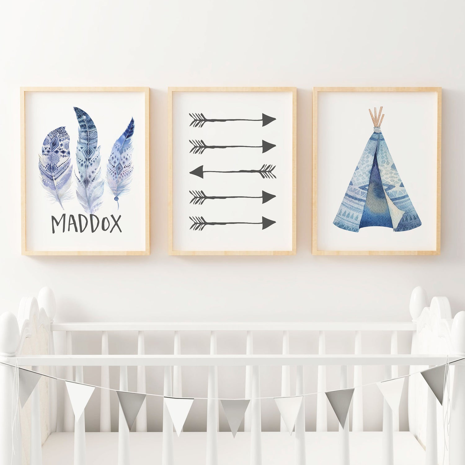 Teepee, Arrows & Feather Name Prints