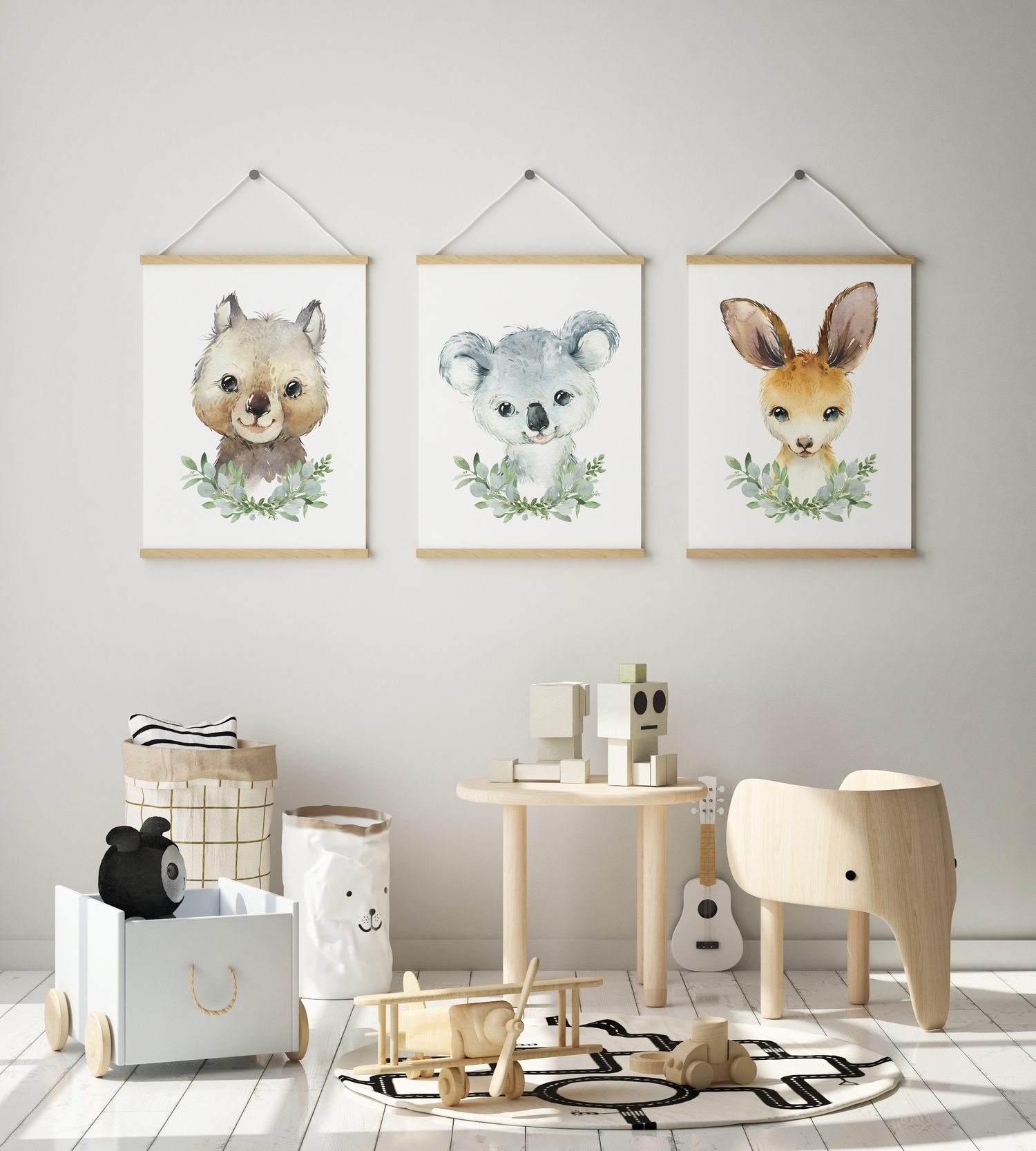 Wombat, Koala & Kangaroo Prints