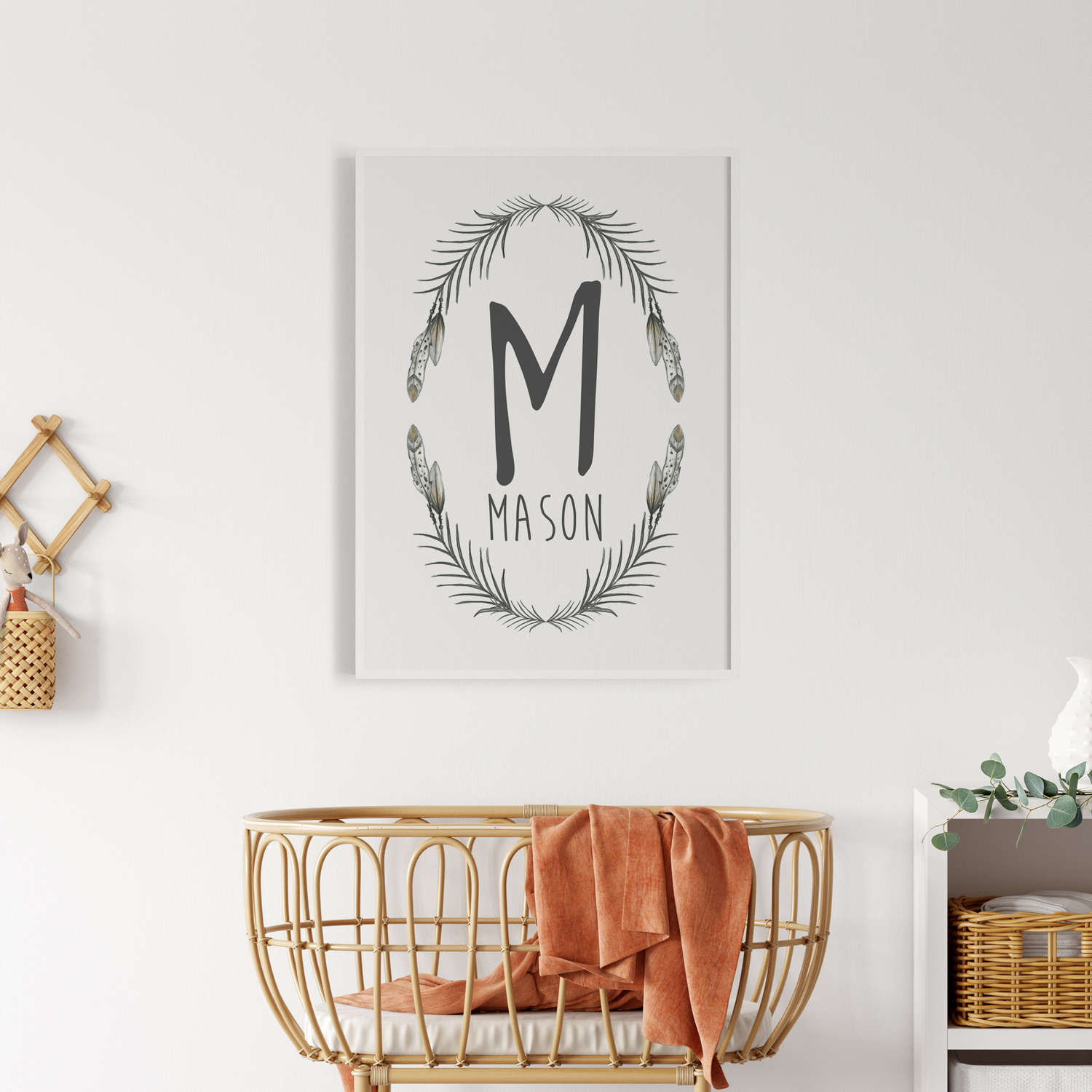 Woodland Feather Name Print