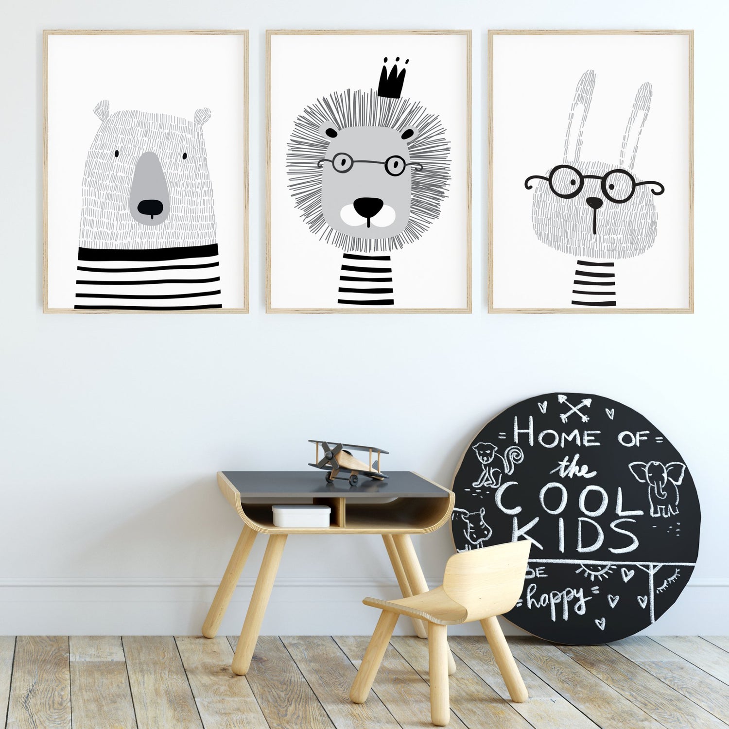 Bunny, Bear & Lion Prints