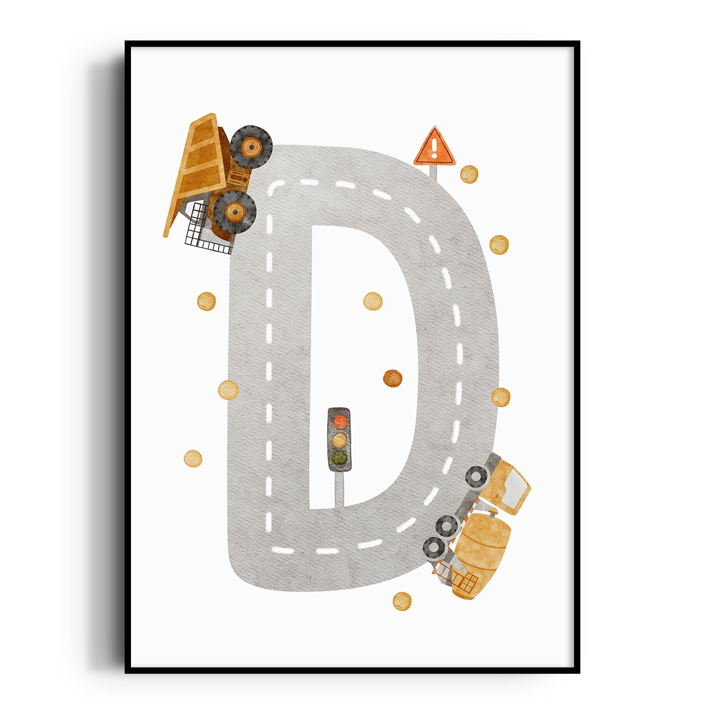 Construction Vehicle Letter Print
