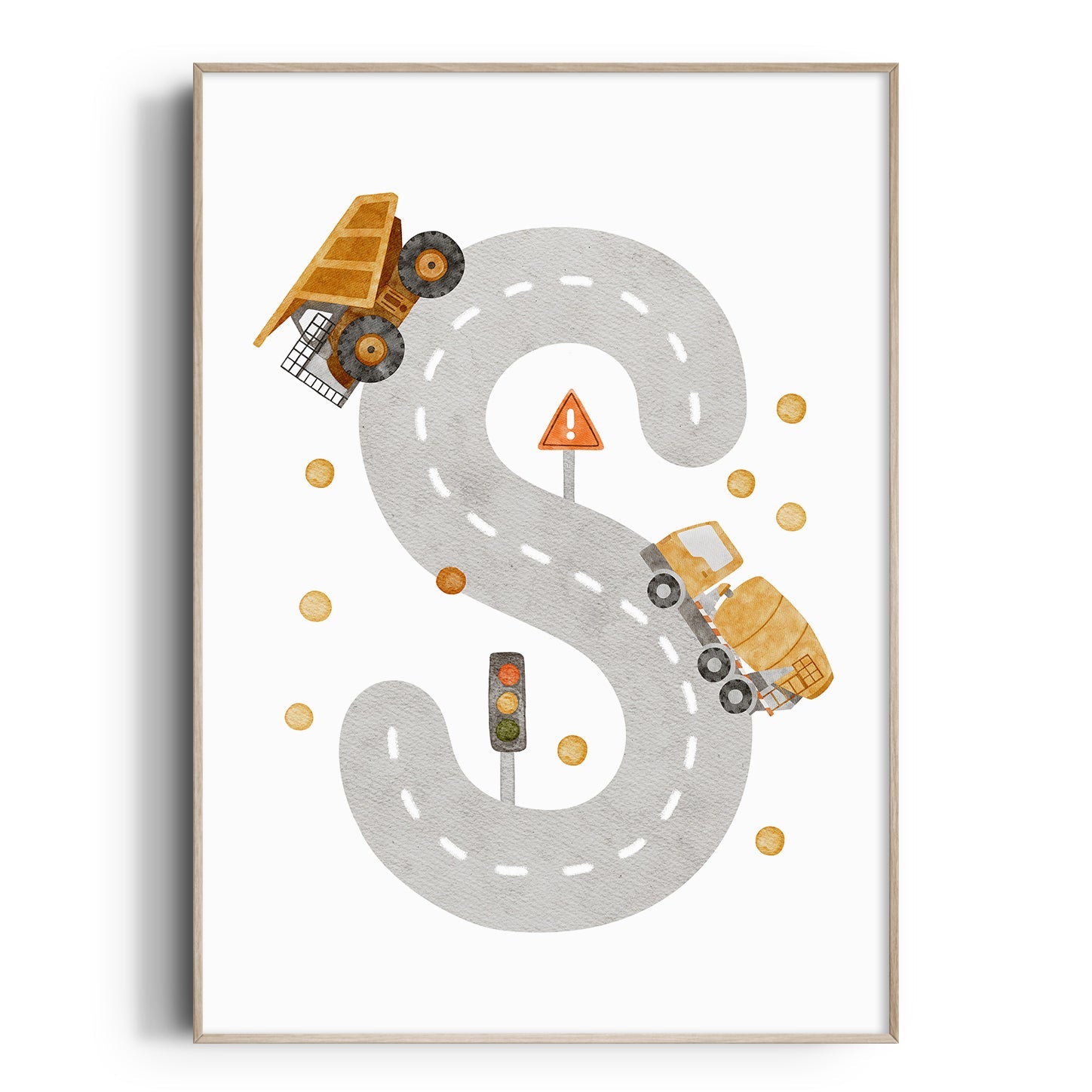 Construction Vehicle Letter Print