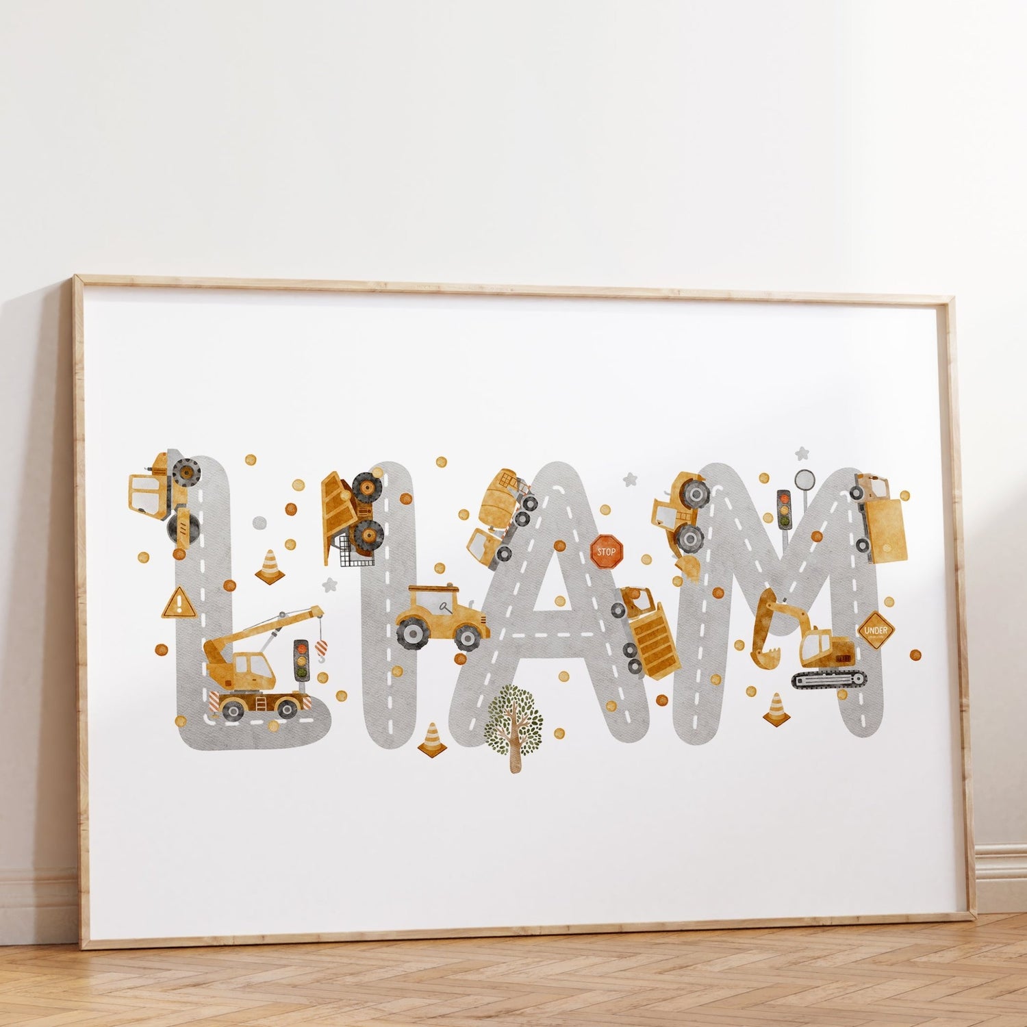 Construction Vehicle Name Print