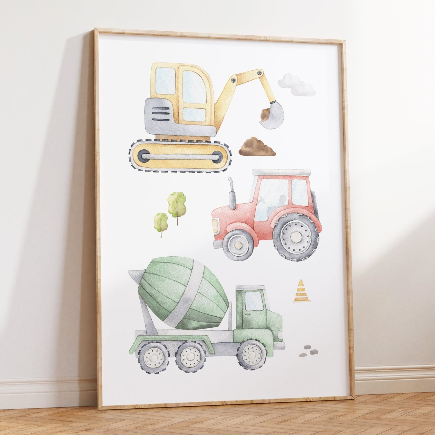 Construction Vehicles Print