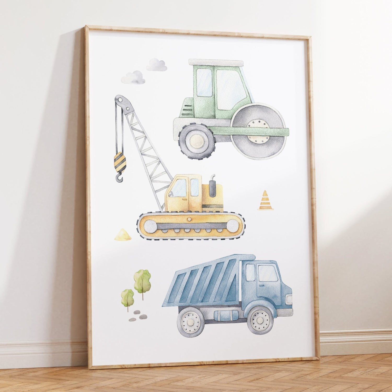 Construction Vehicles Print