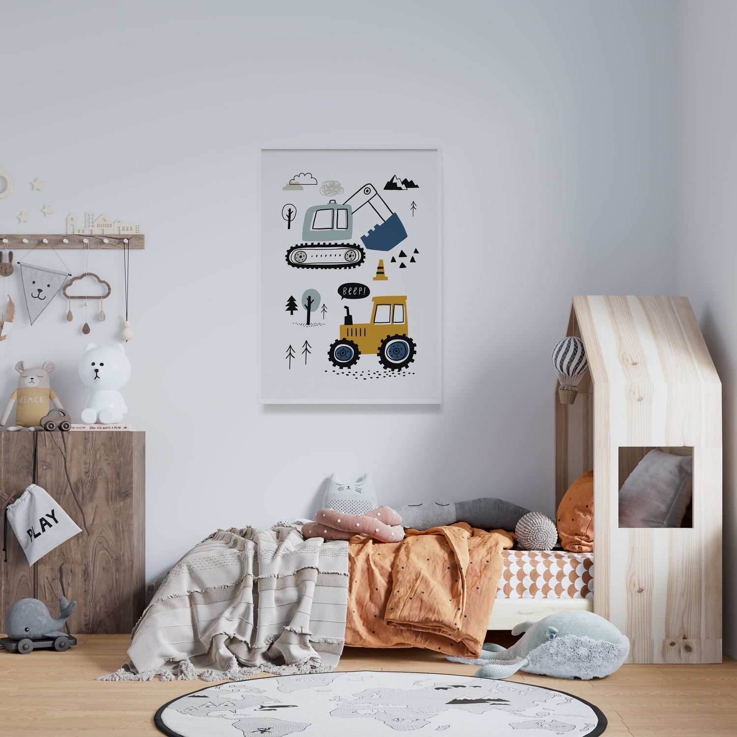 Construction Vehicles Print