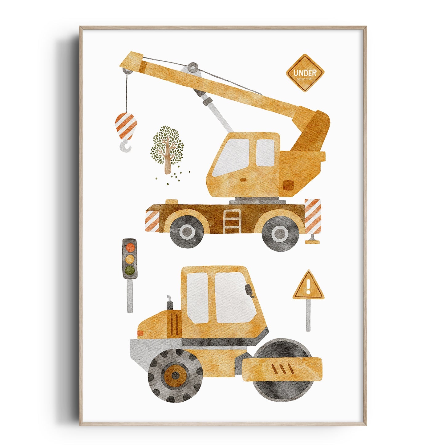 Construction Vehicles Print