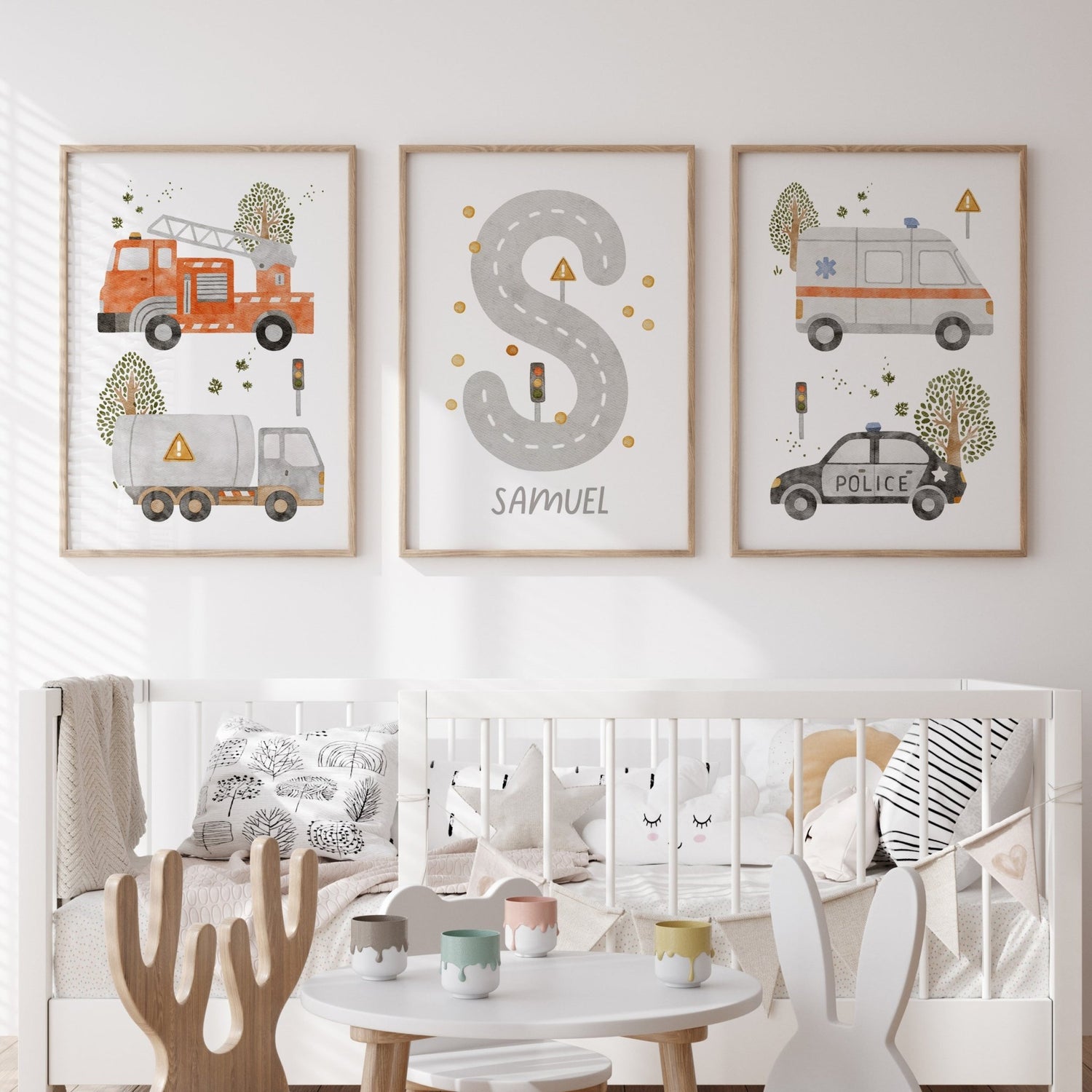 Emergency Vehicles & Name Print