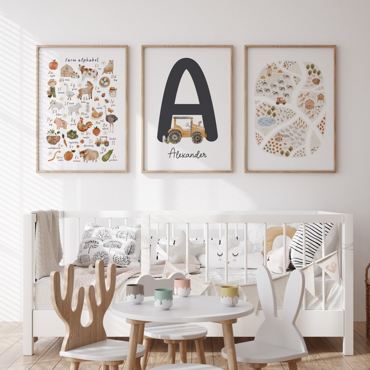 Farm Alphabet, Map & Name Prints