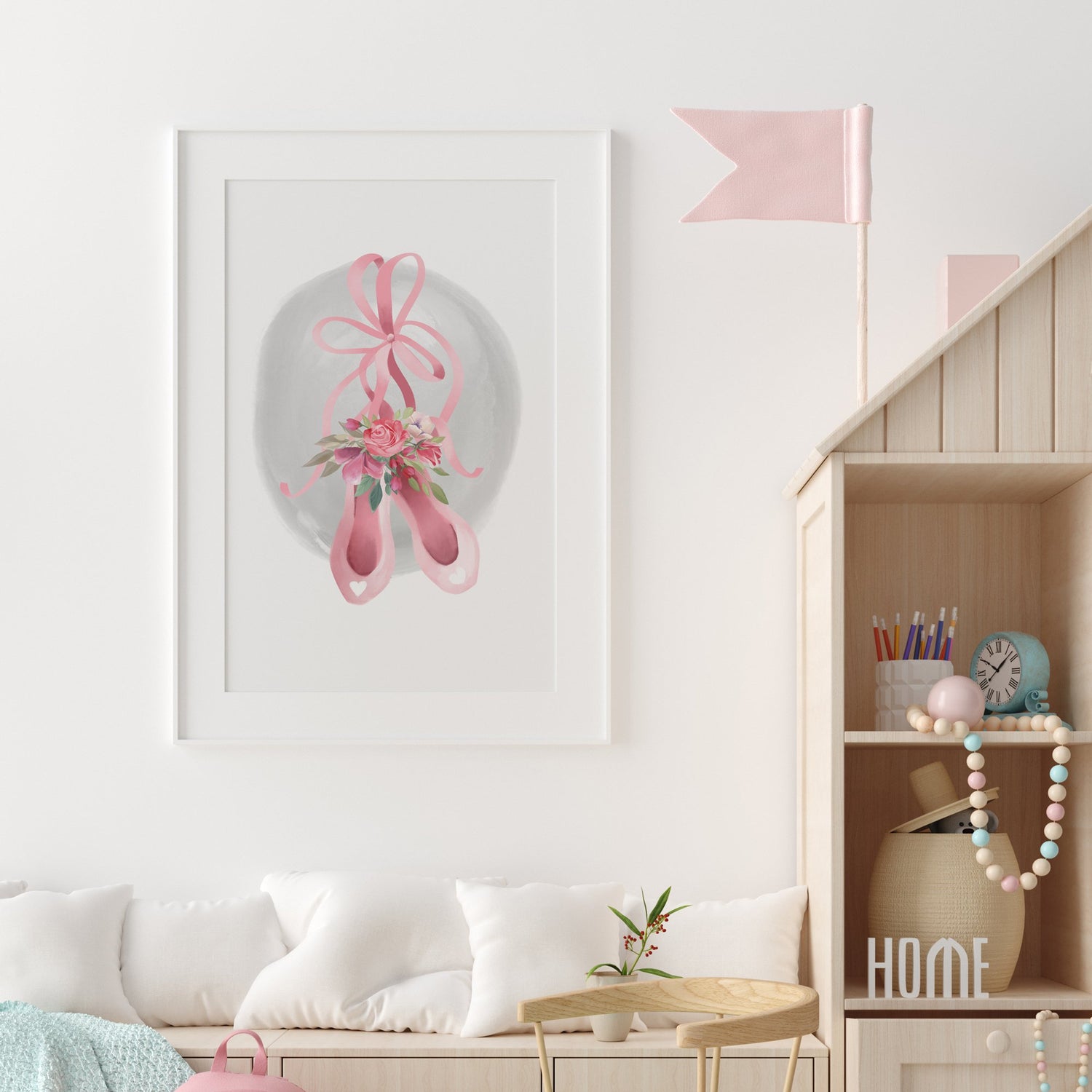 Floral Ballet Slippers Print