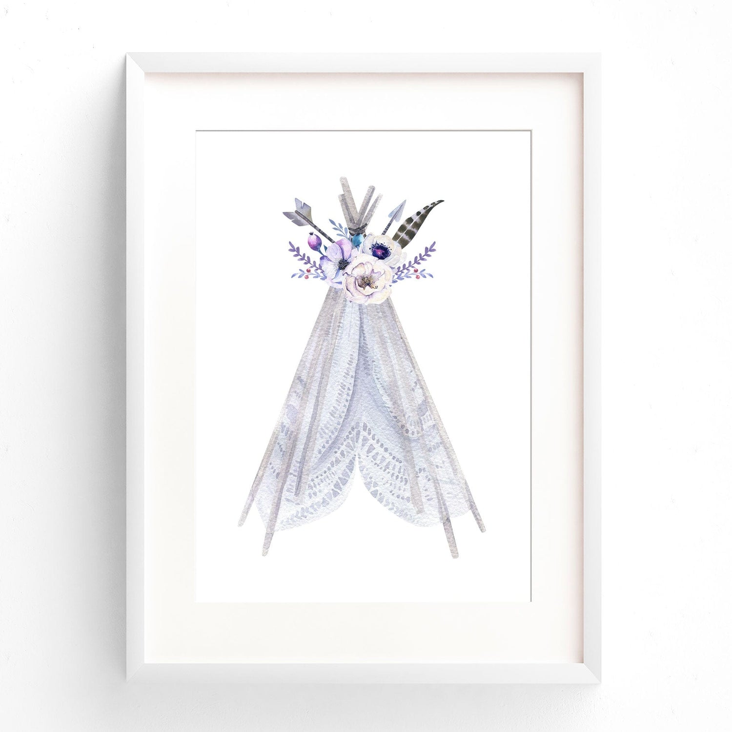 Floral Boho Tribal Teepee Print