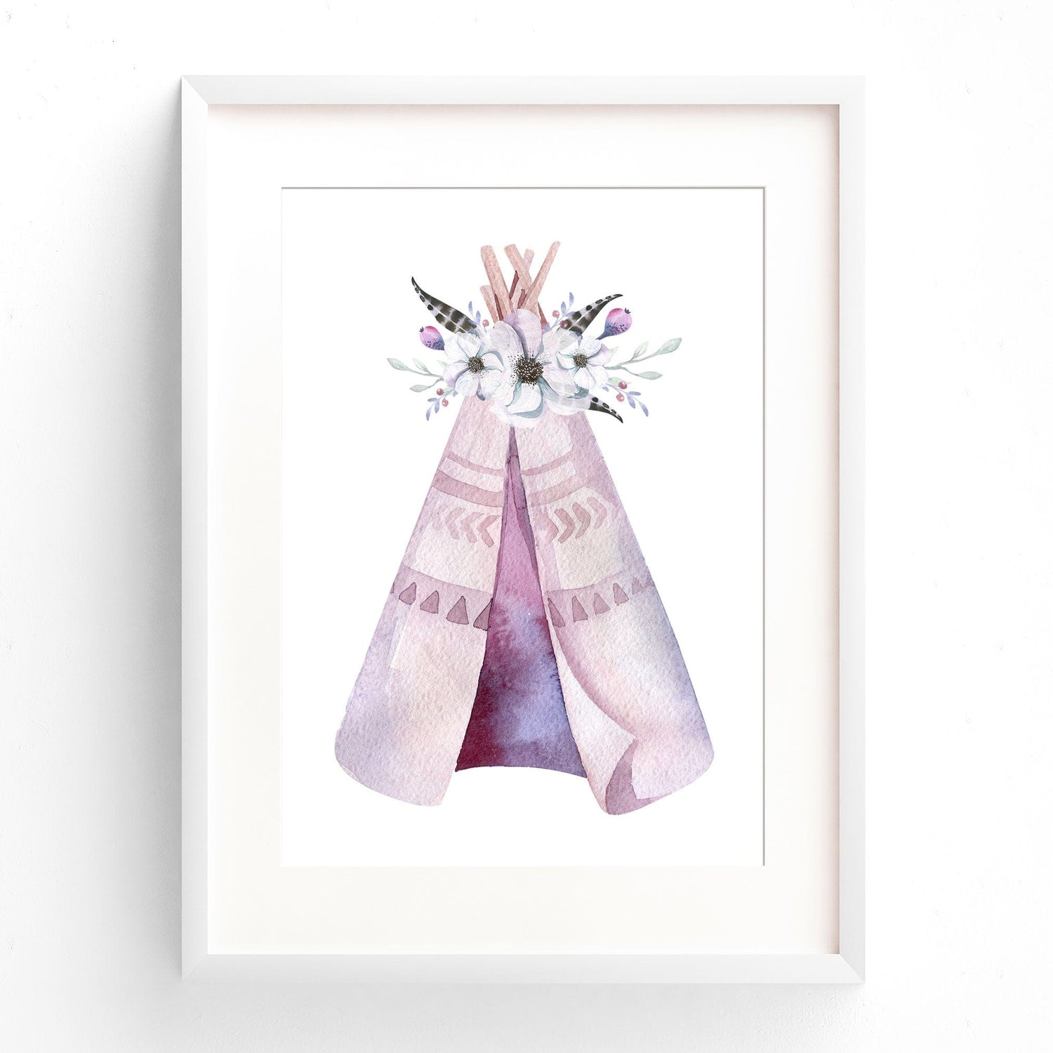 Floral Boho Tribal Teepee Print
