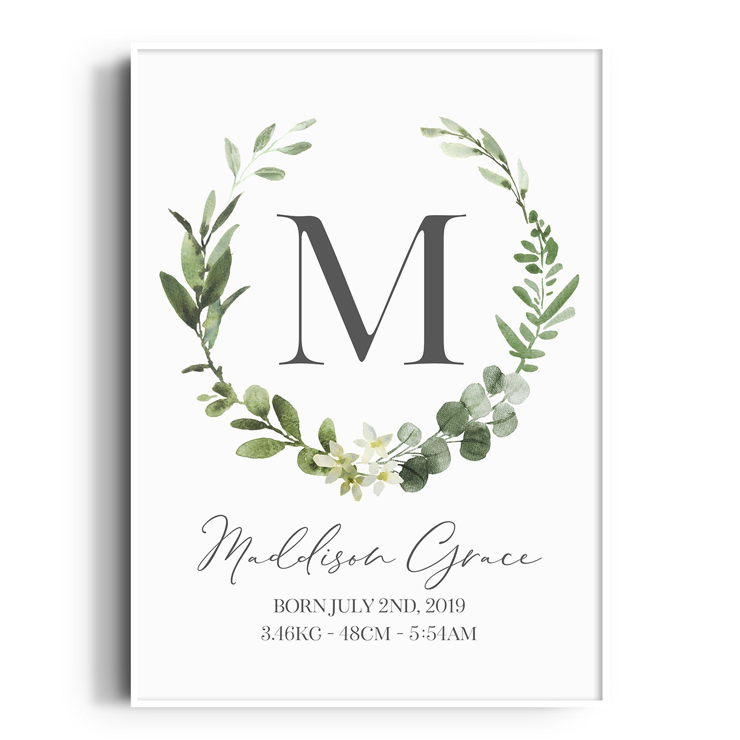 Floral Botanical Birth Print