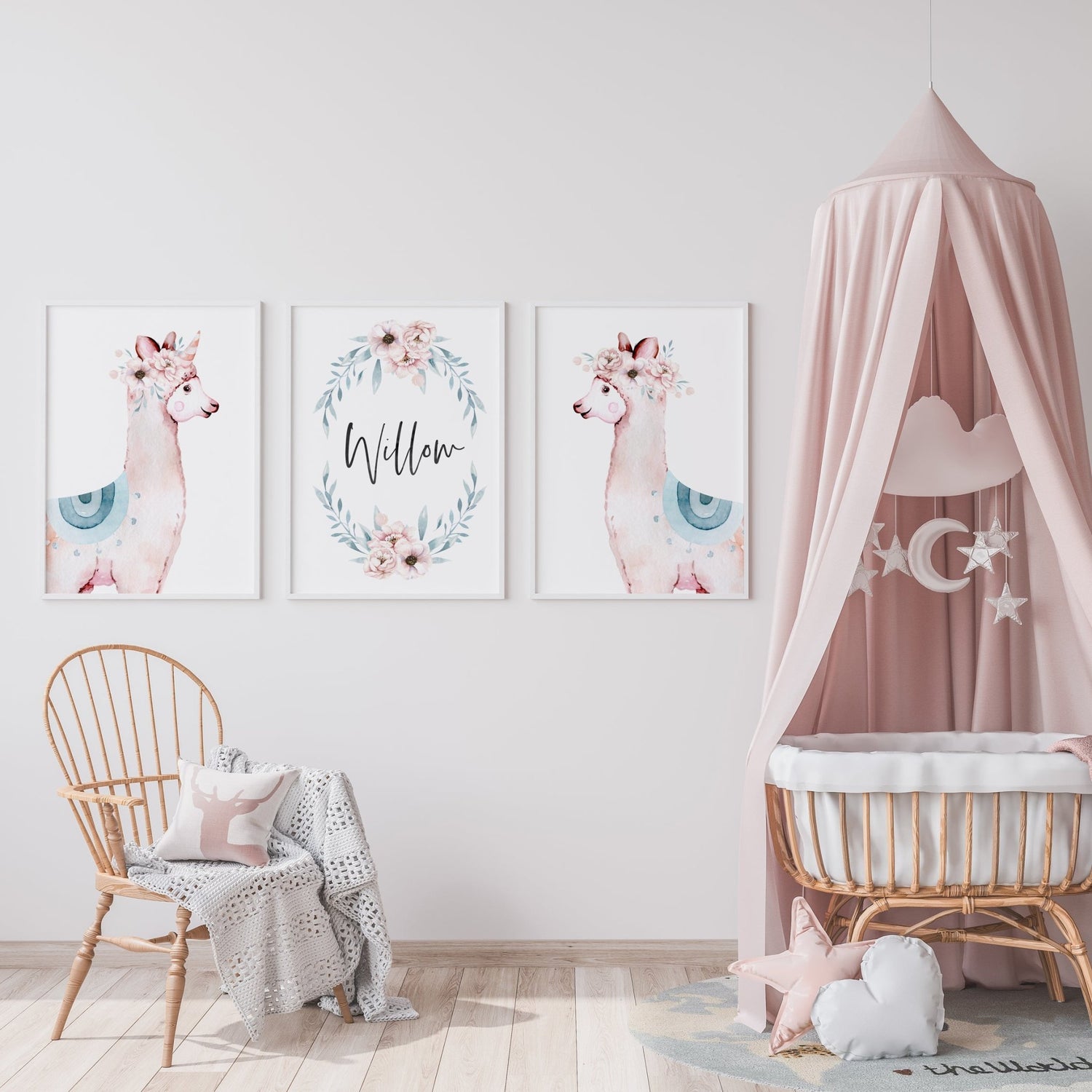 Floral Llama's & Name Prints