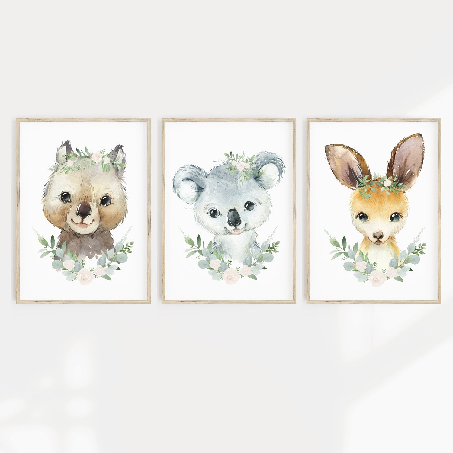 Floral Wombat, Koala & Kangaroo Prints