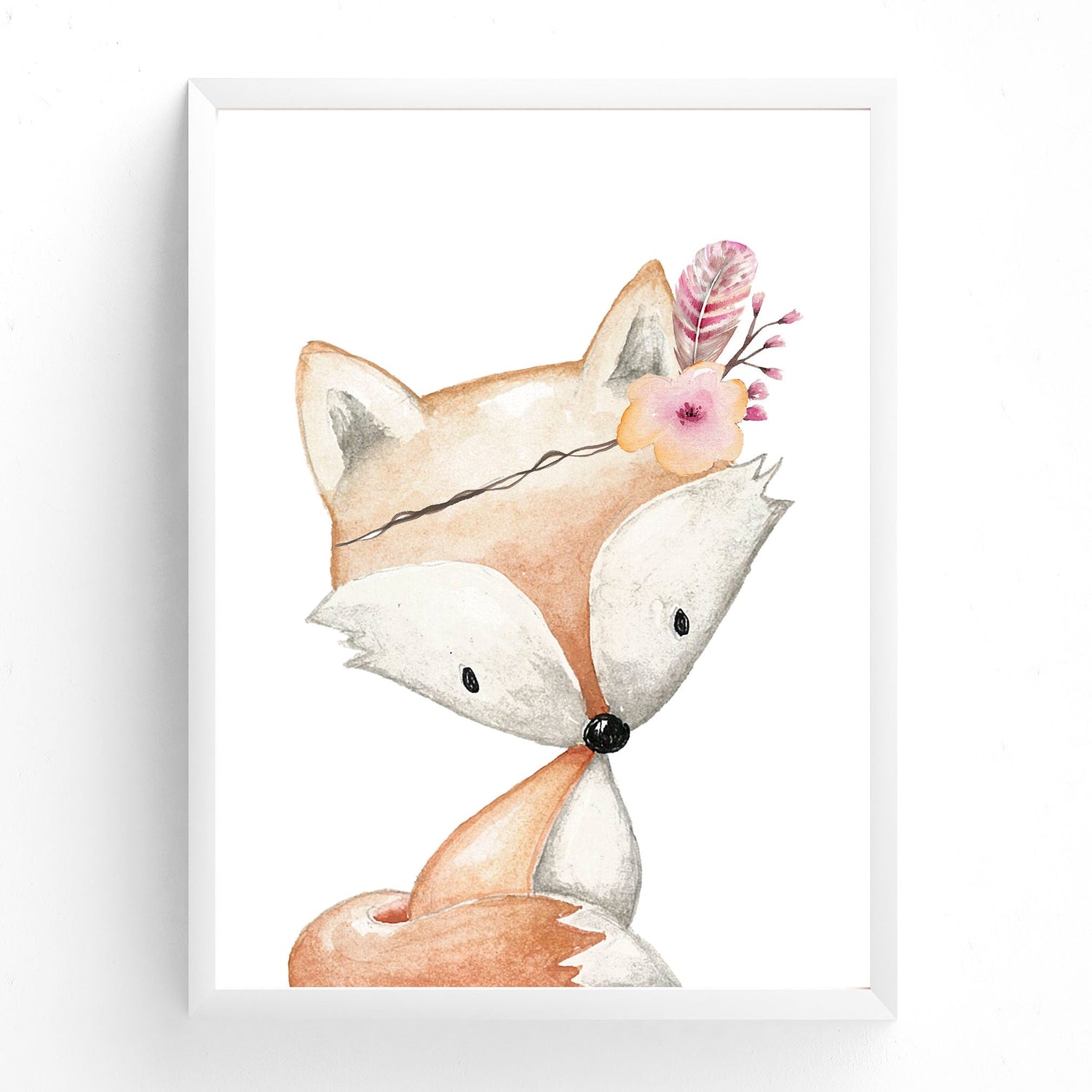 Floral Woodland Fox Print
