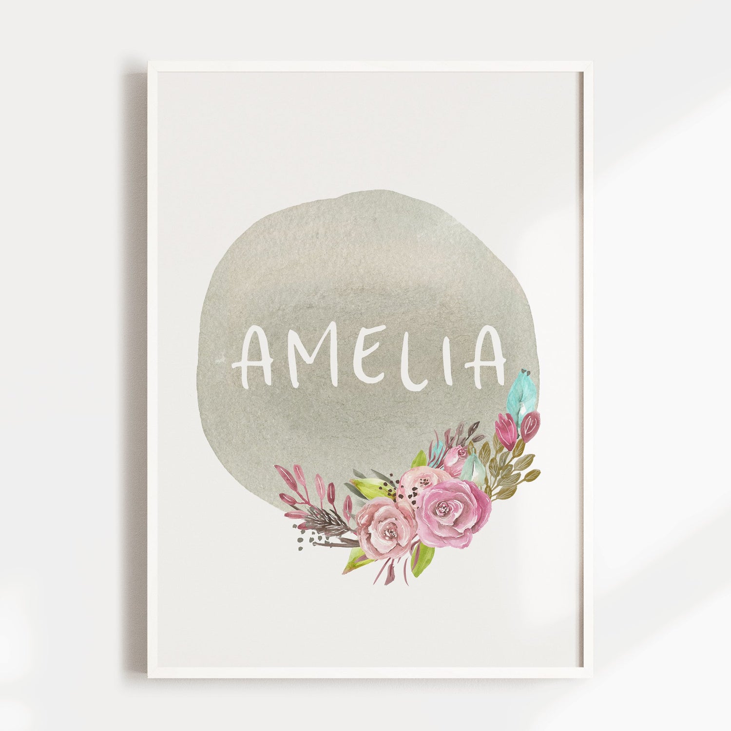 Floral Woodland Name Print