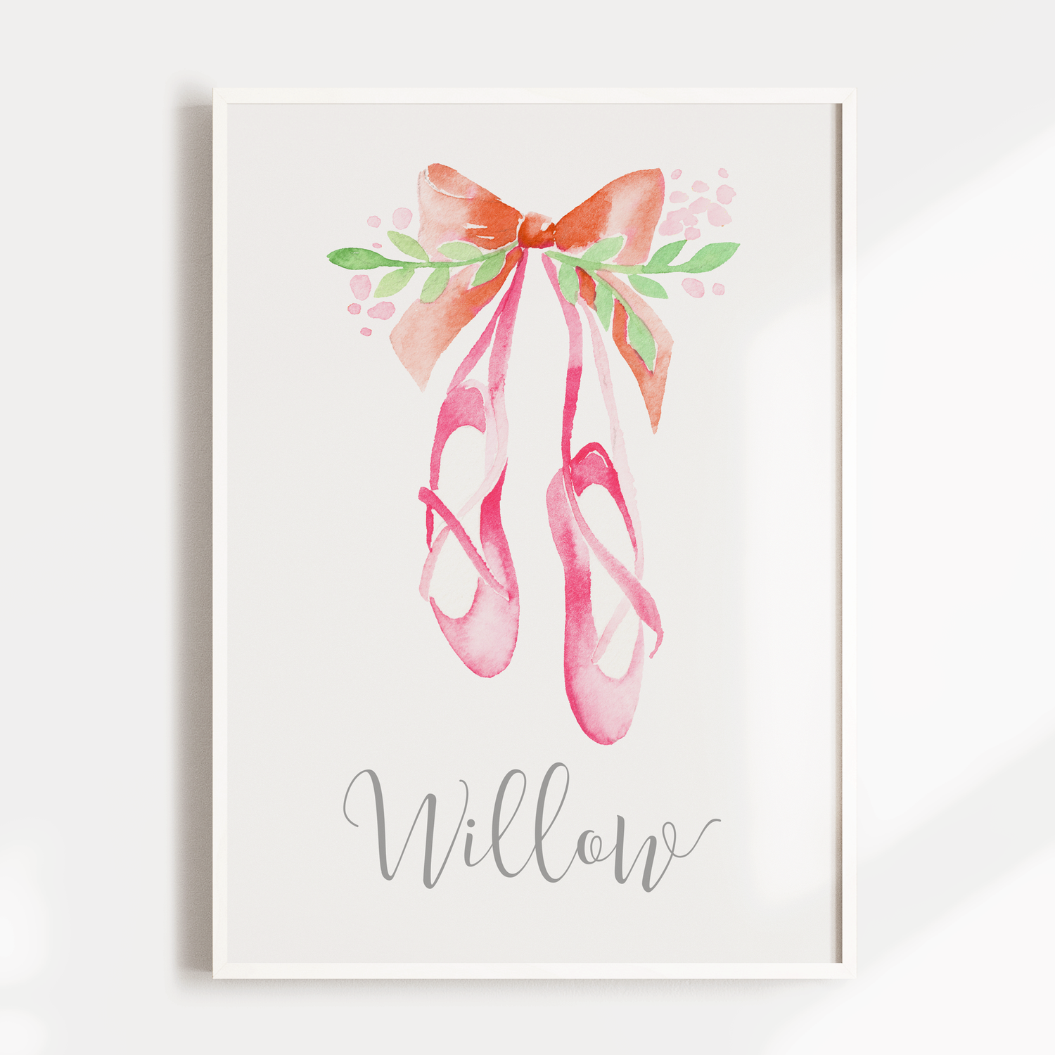 Pointe Ballet Shoes Name Print