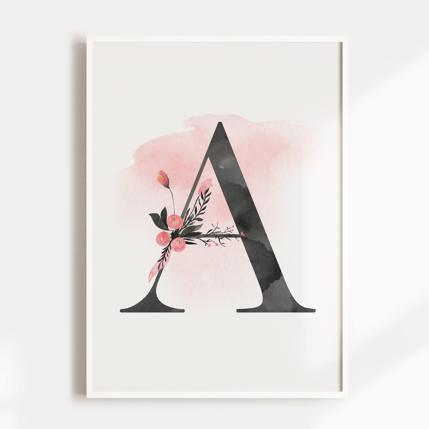 Watercolour Floral Letter Print