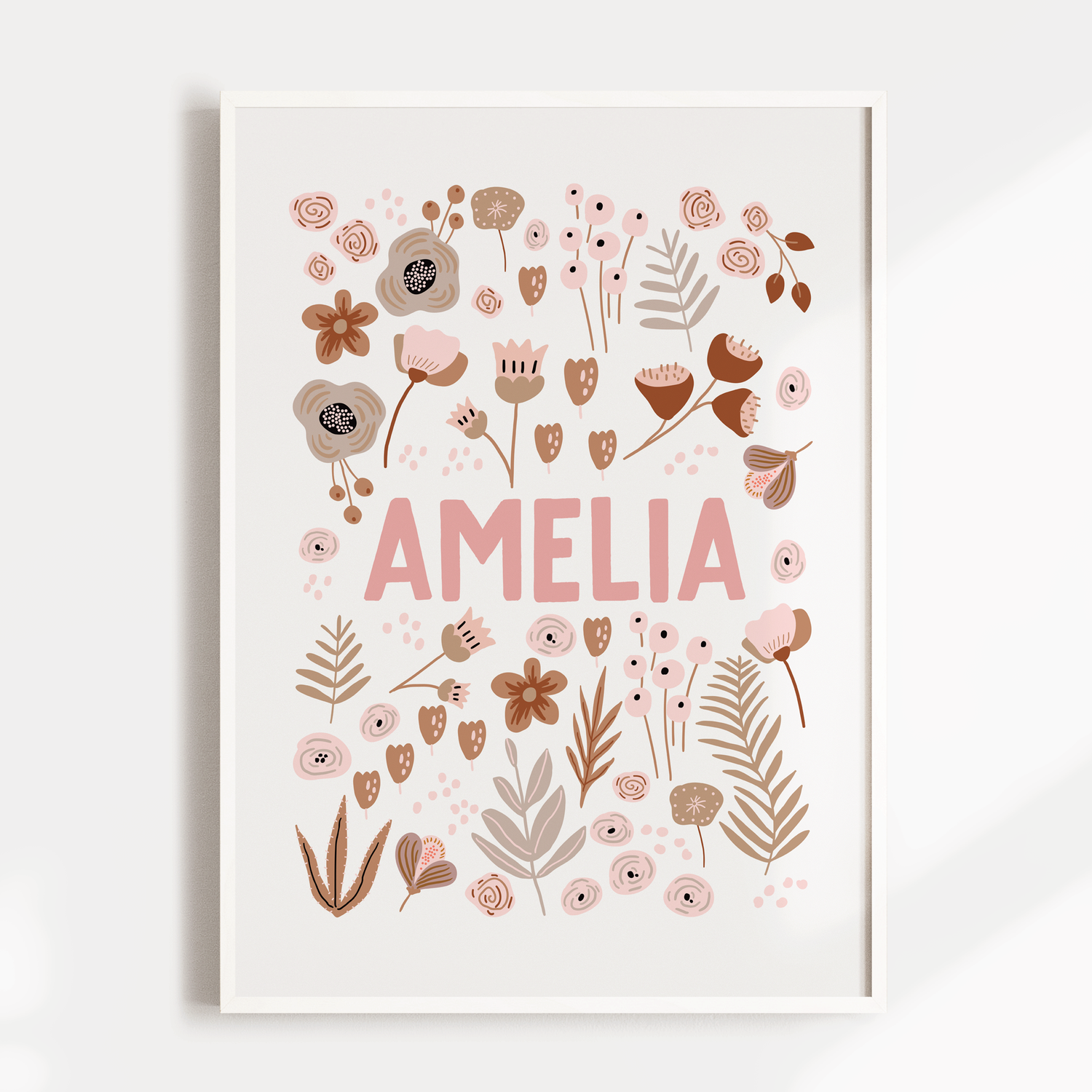 Pink Wildflower Name Print