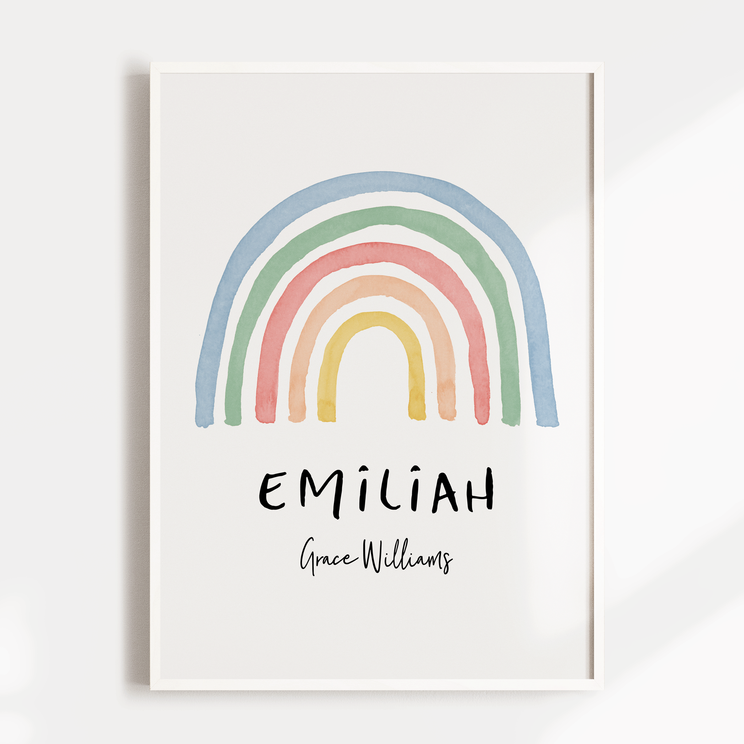 Watercolour Rainbow Name Print