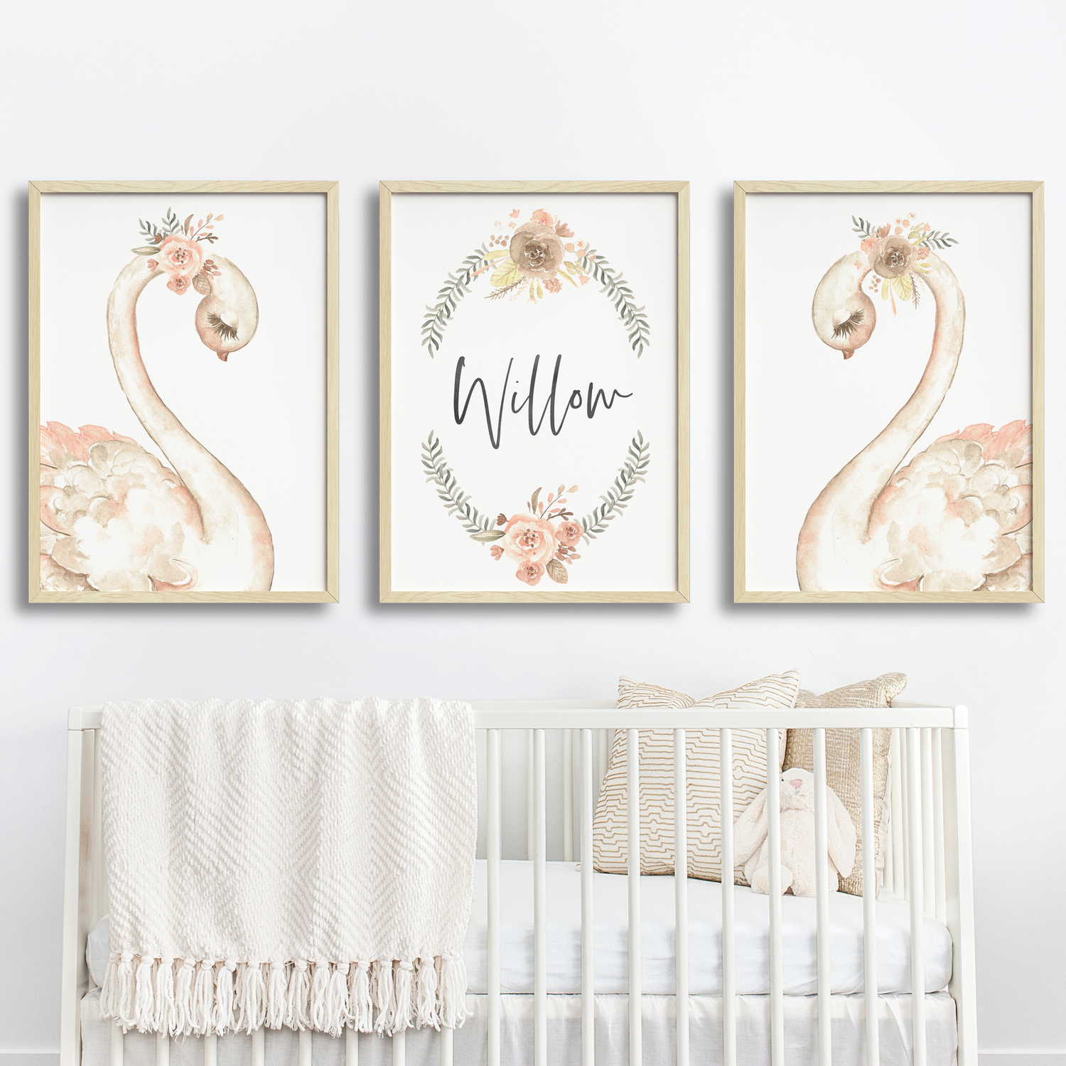 Watercolour Swans & Name Prints