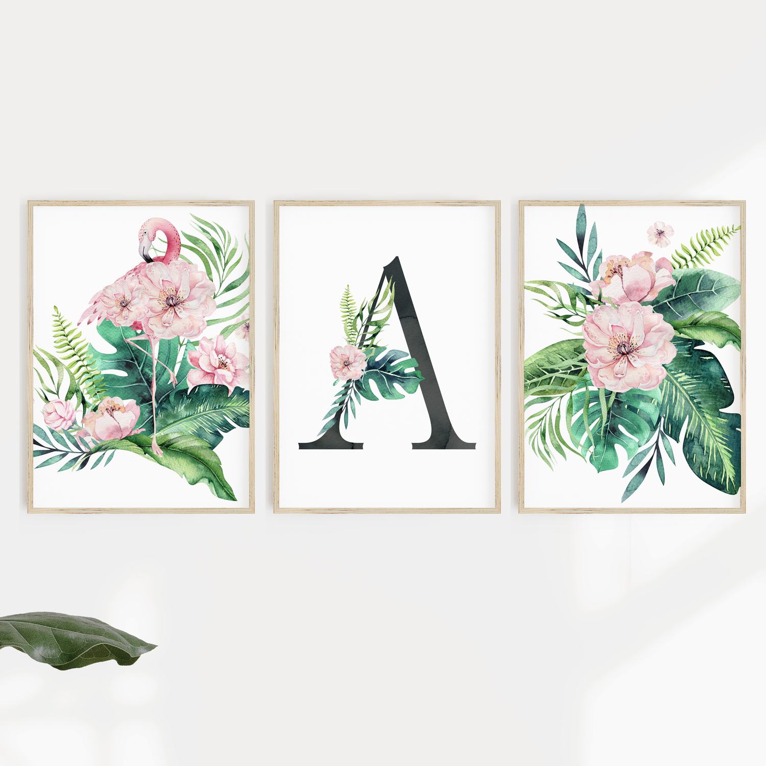 Tropical Flamingos & Letter Prints