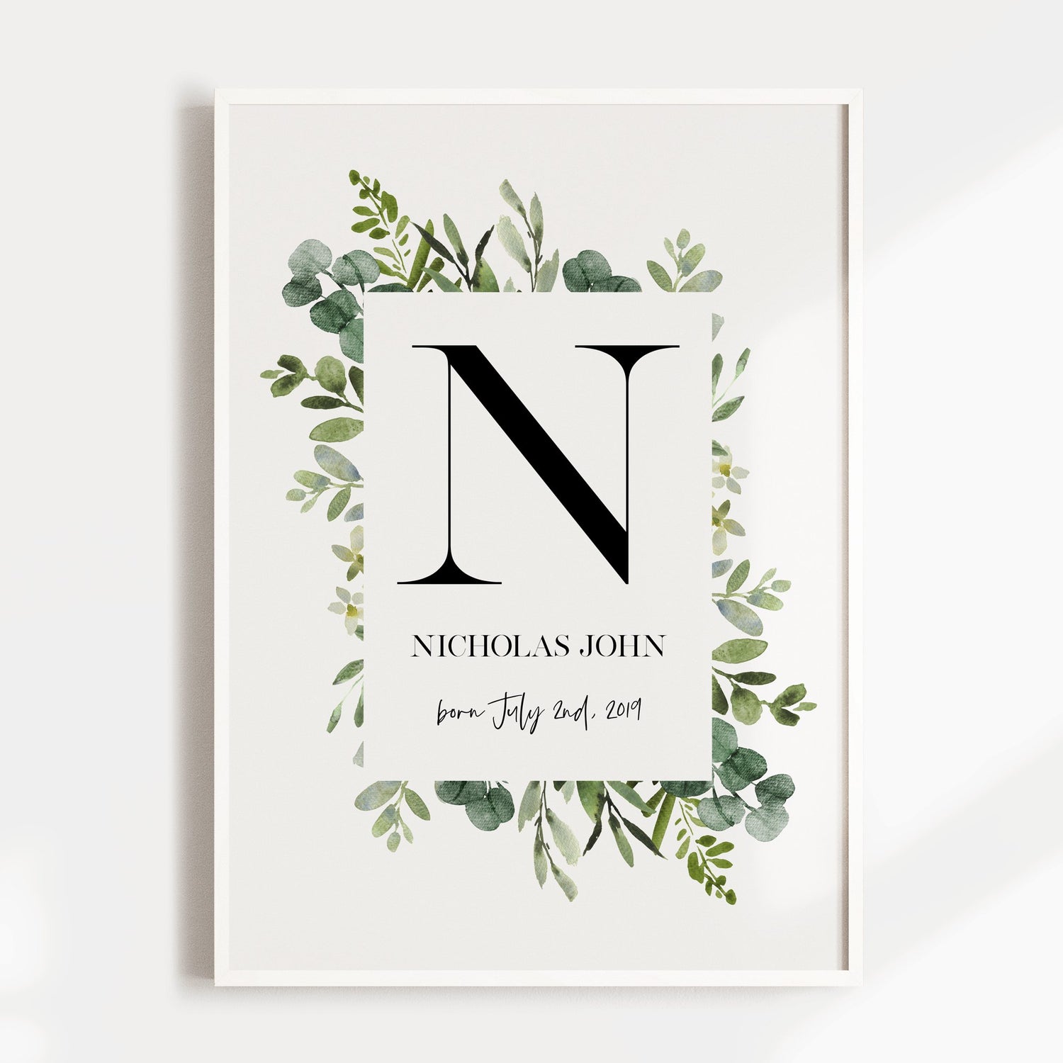 Greenery Birth Print