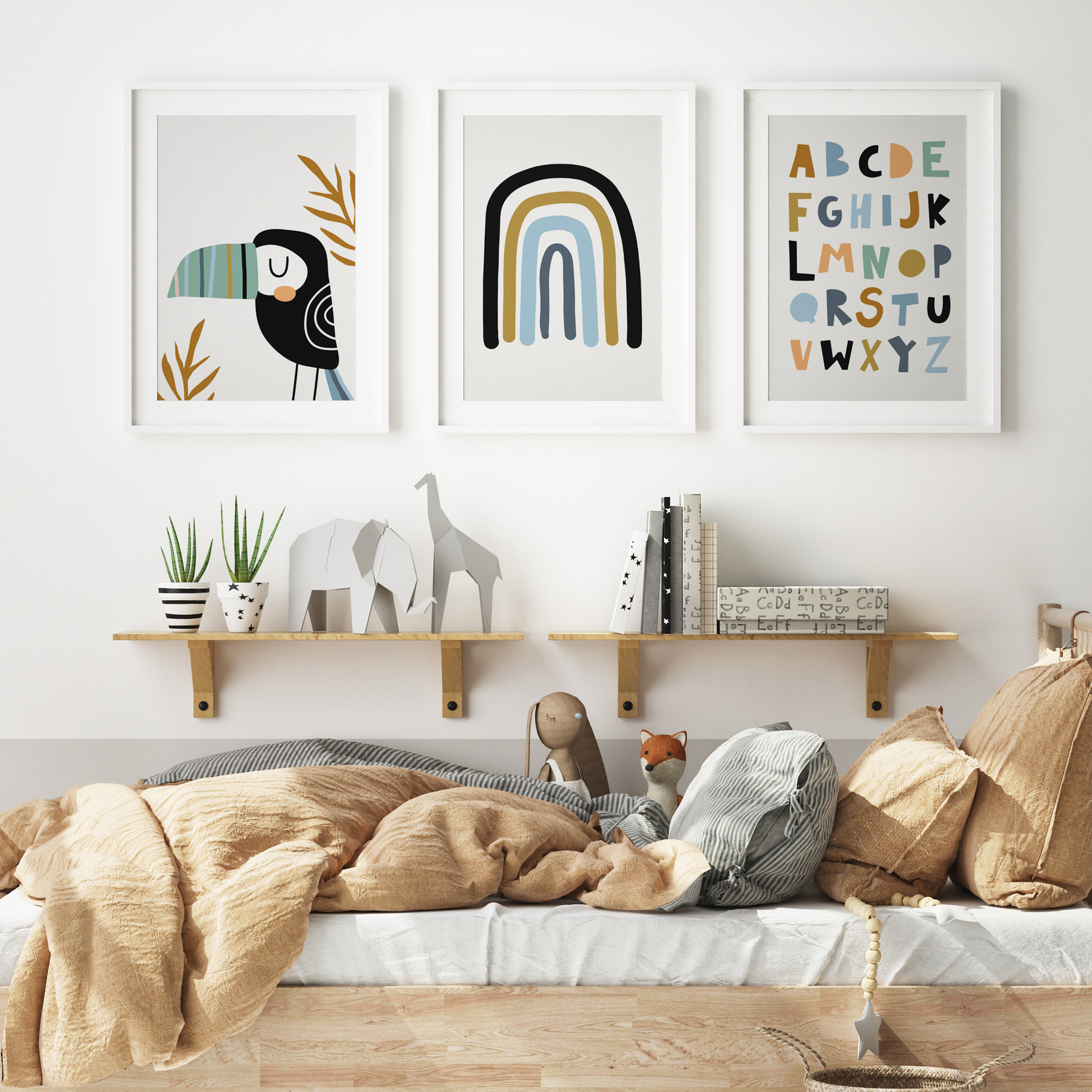 Toucan, Rainbow & Alphabet Prints