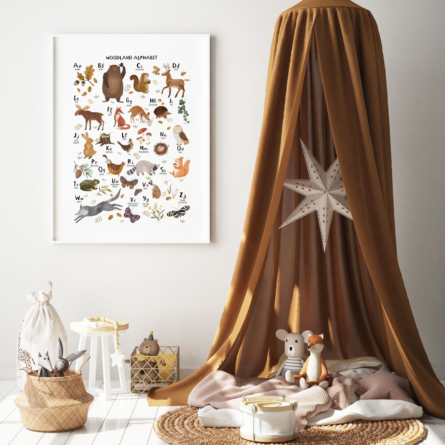 Woodland Animal Alphabet Print