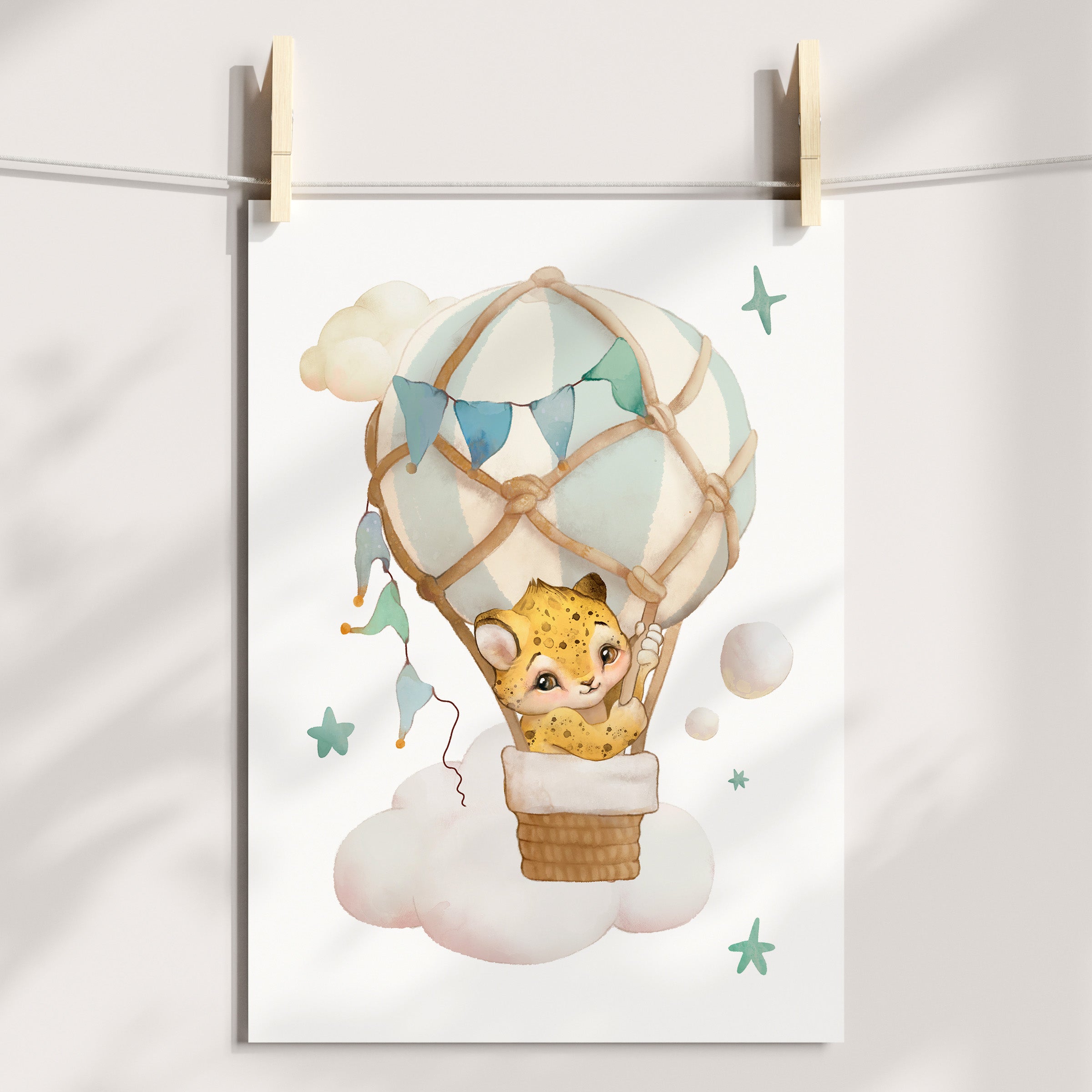 Hot Air Balloon Print - Leopard