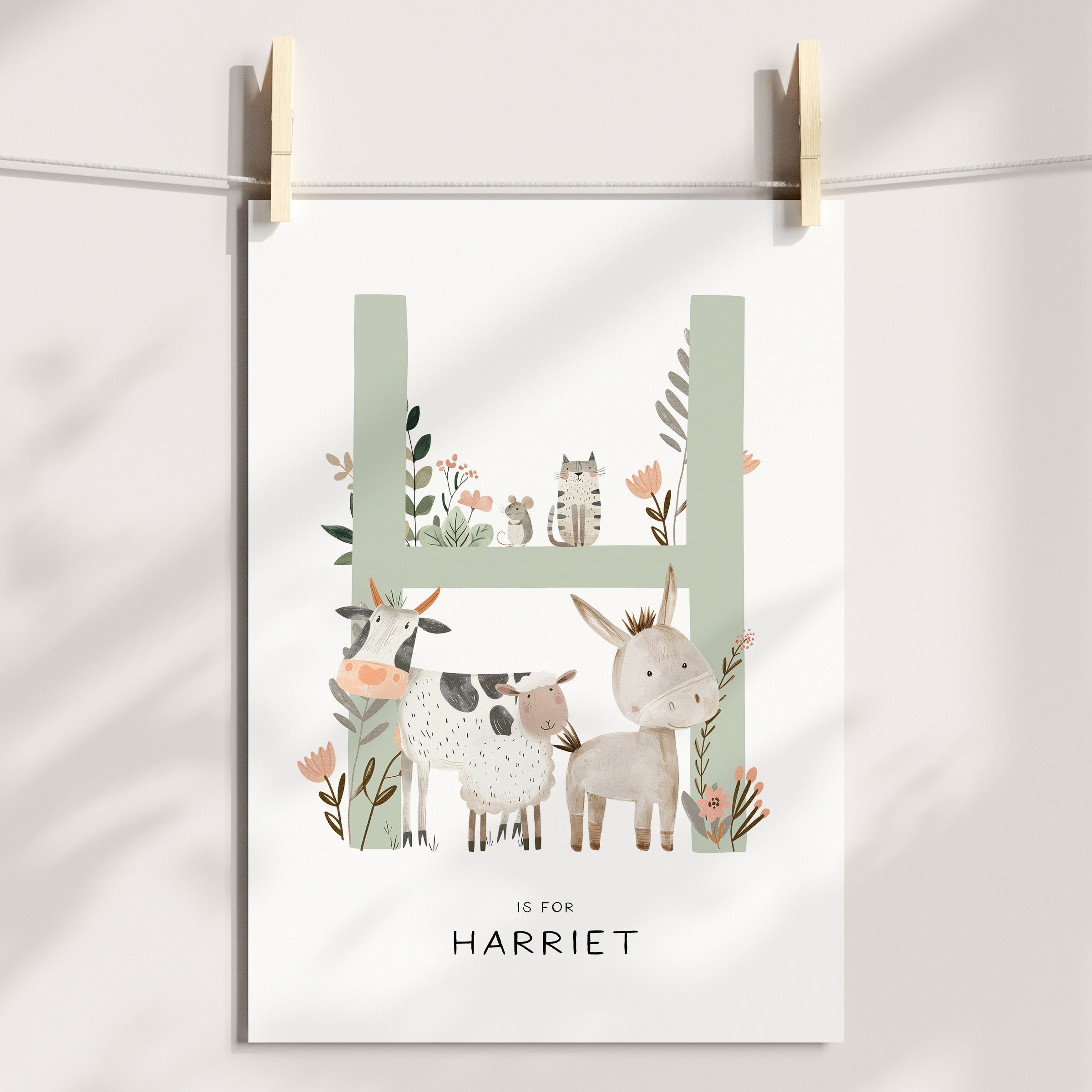 Farm Animals, Numbers, Letter & Name Prints