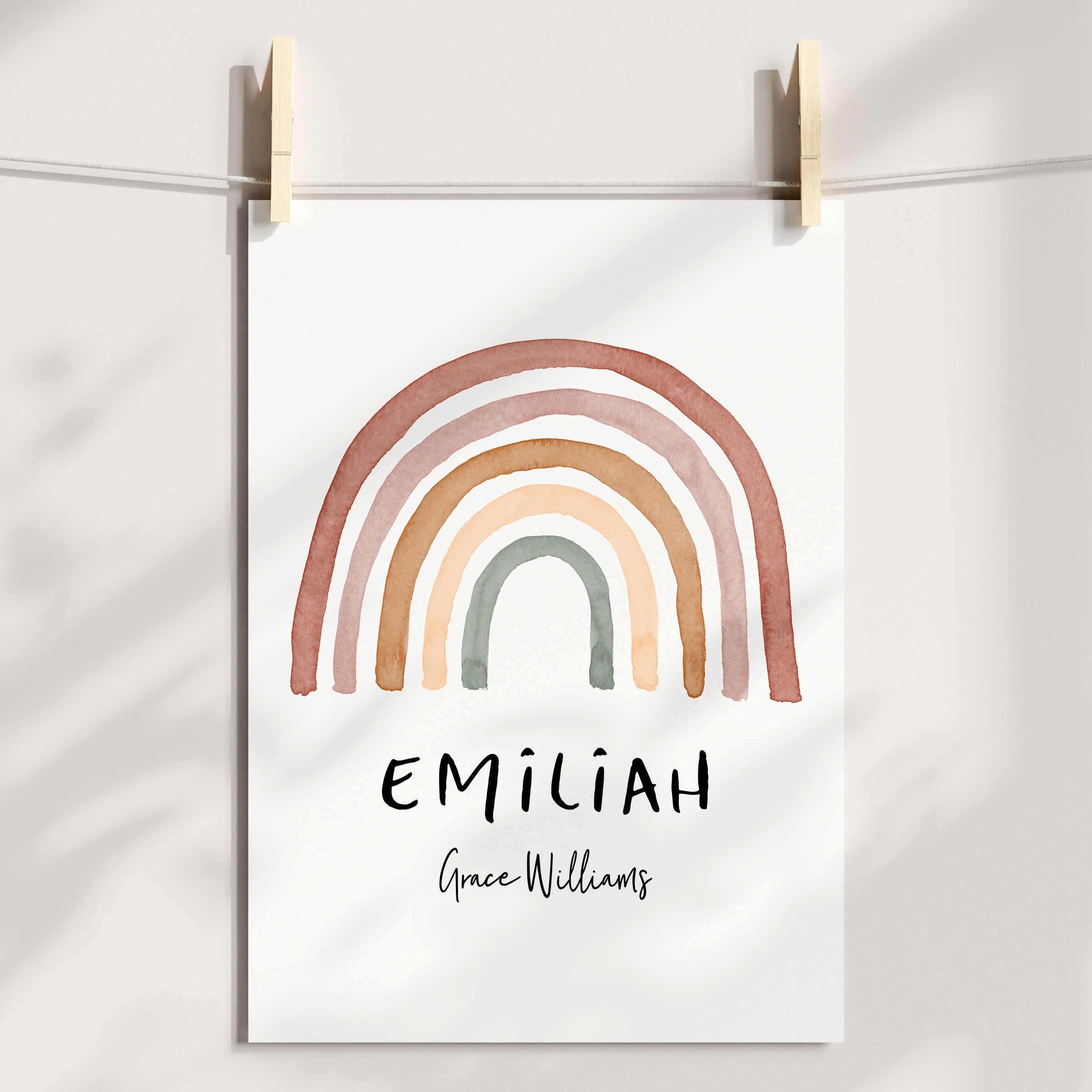Watercolour Rainbow Name Print