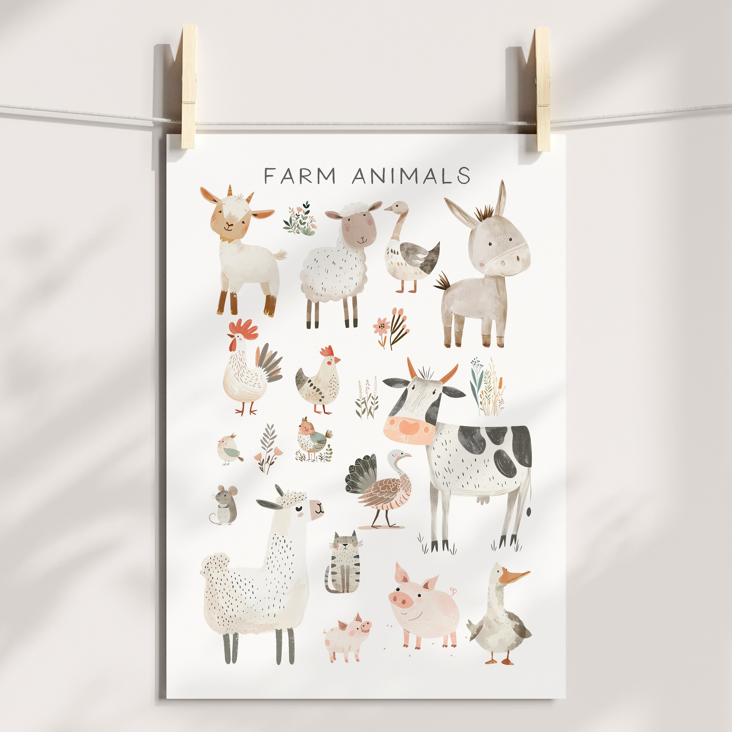 Farm Animals, Numbers, Letter & Name Prints