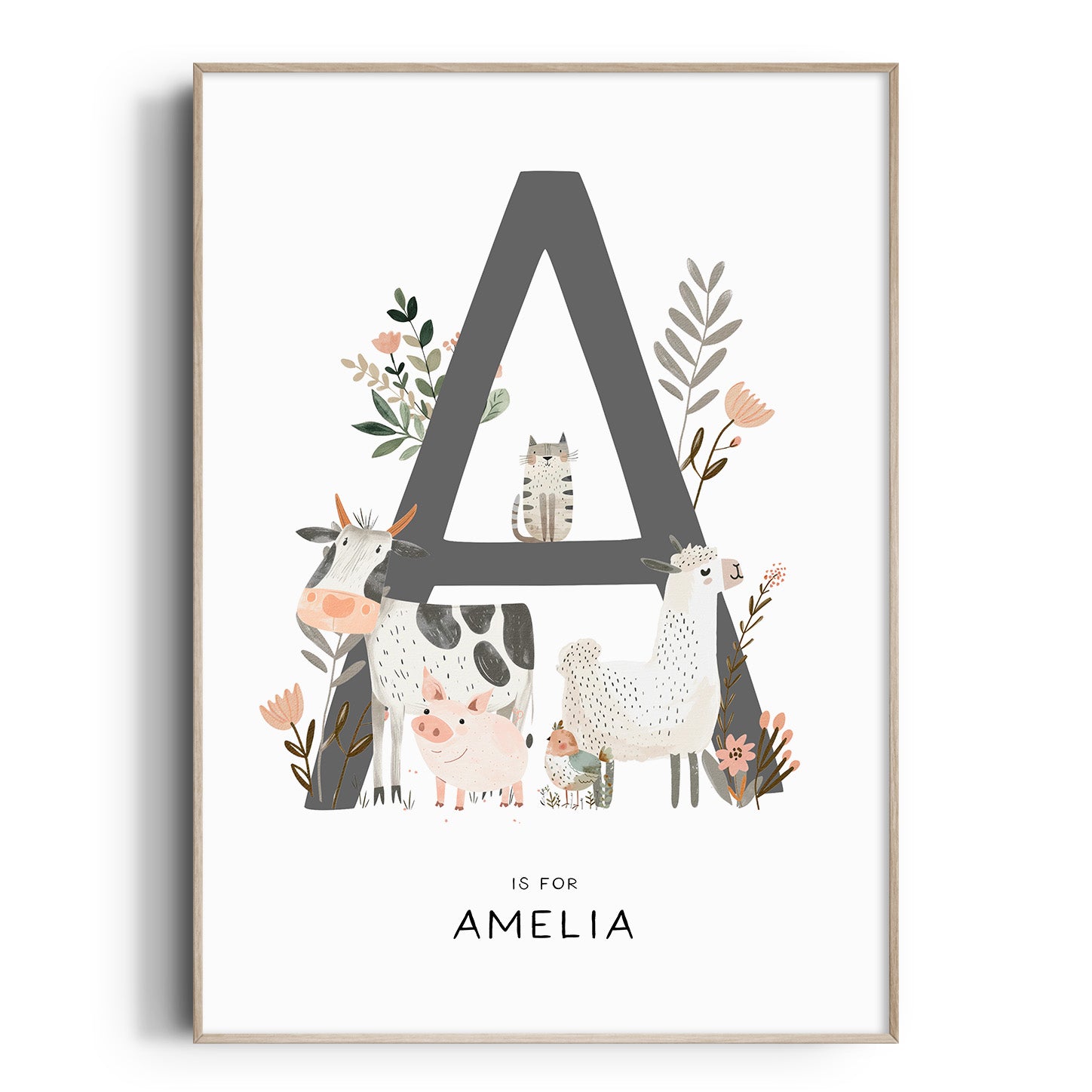 Farm Animal Letter & Name Print