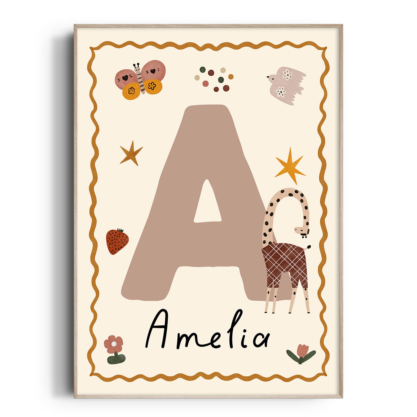 Whimsy Giraffe Letter & Name Print