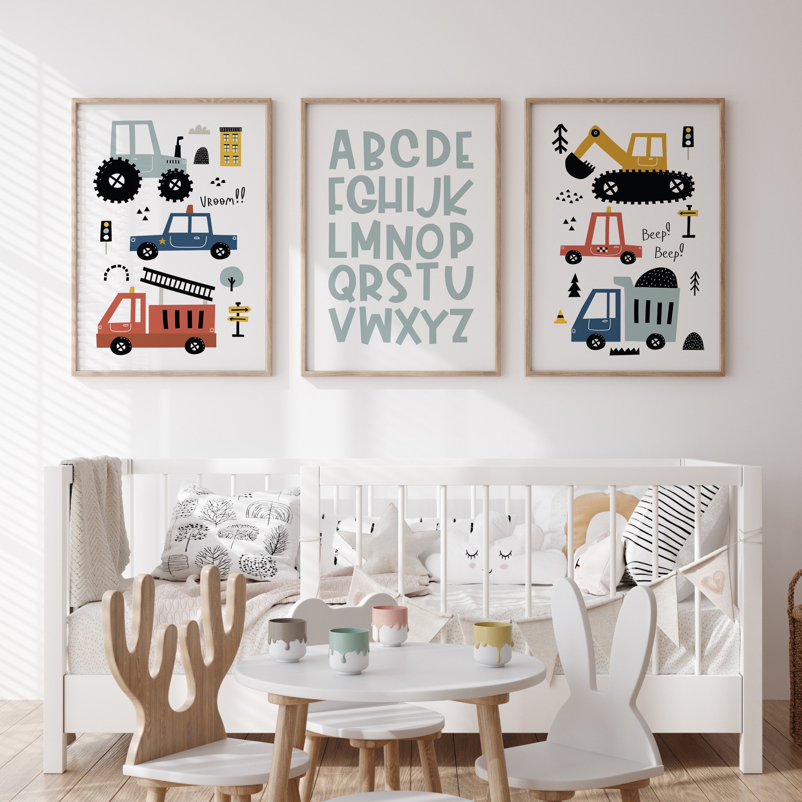 Transportation Vehicles & Alphabet Prints