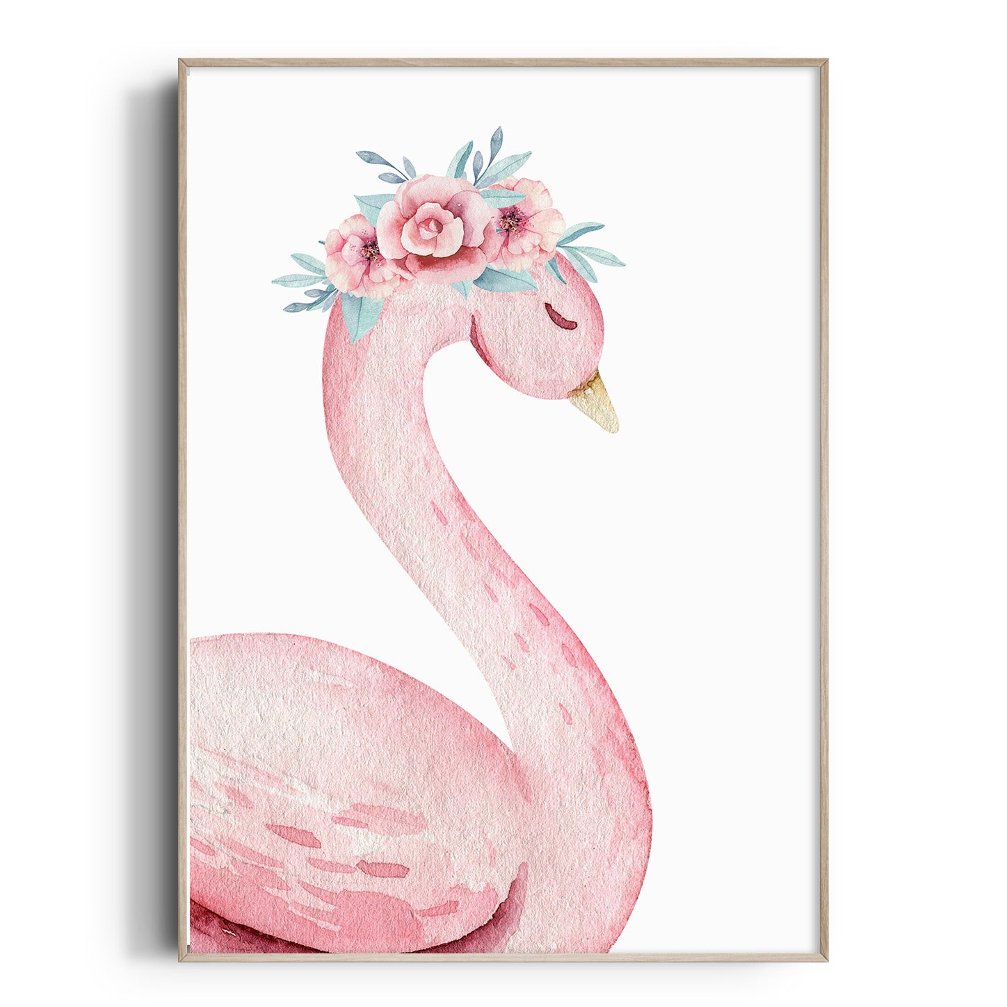 Pink Floral Swan Print