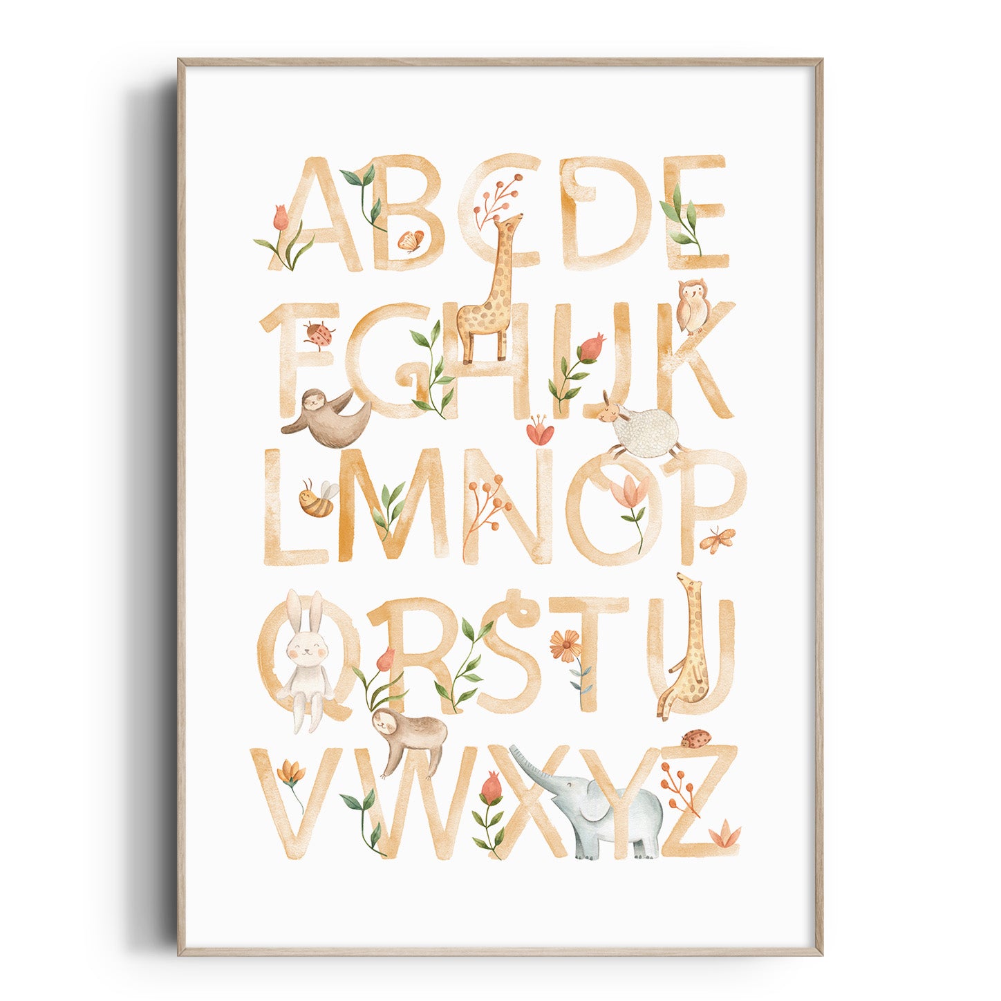 Woodland Animal Alphabet Print
