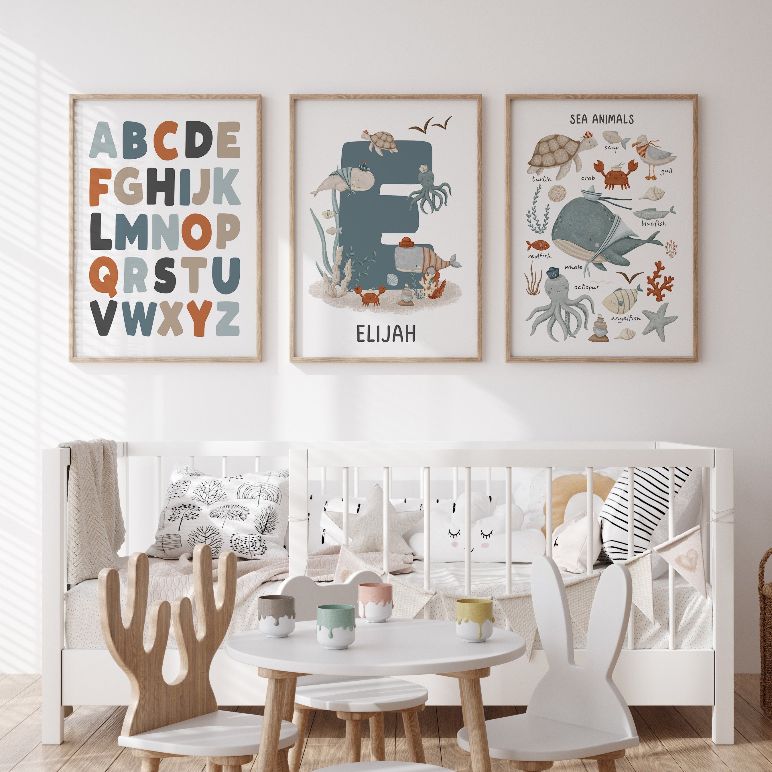 Sea Animals, Alphabet & Name Prints