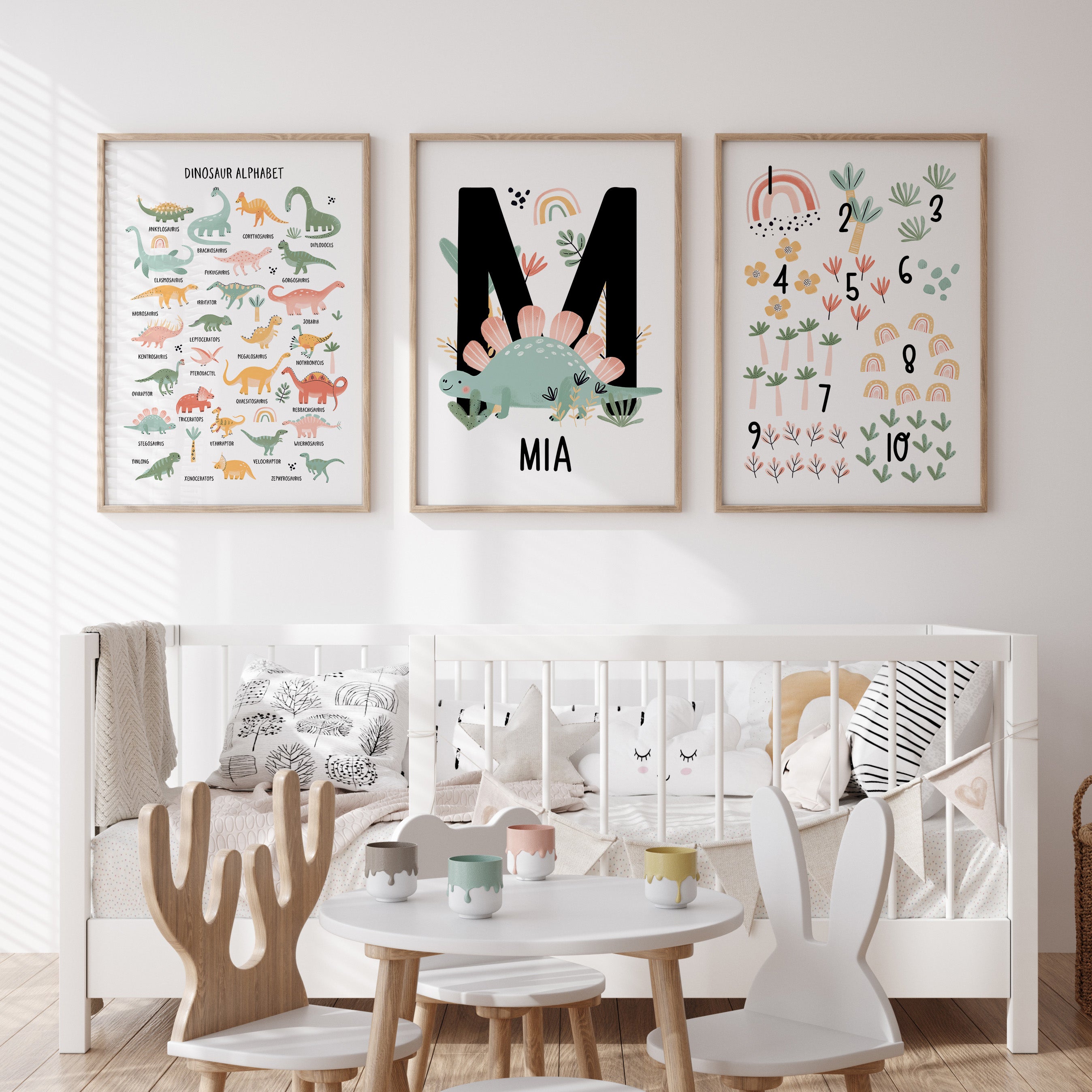 Dinosaur Name, Alphabet & Numbers Prints - Choose Your Dinosaur