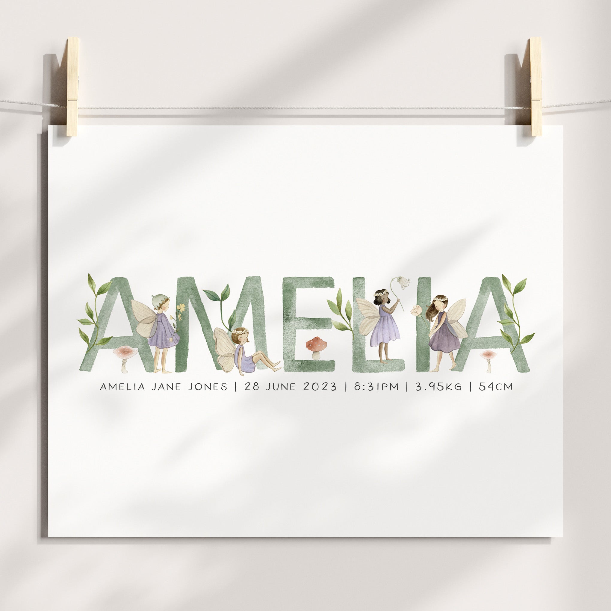 Fairy Name Birth Print