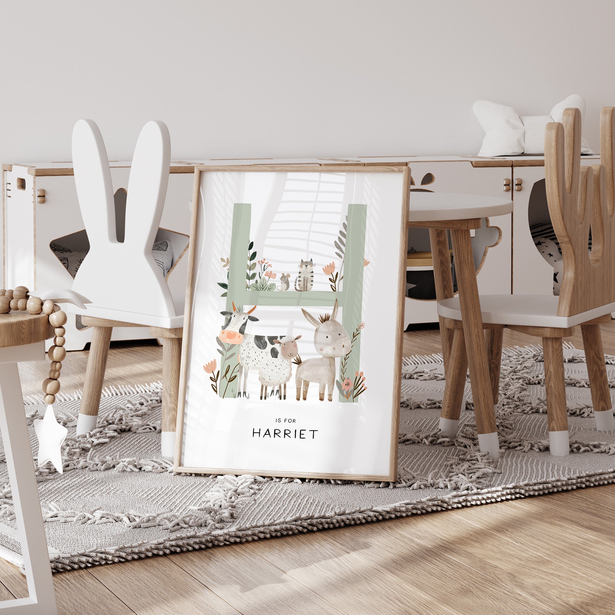 Farm Animal Letter & Name Print
