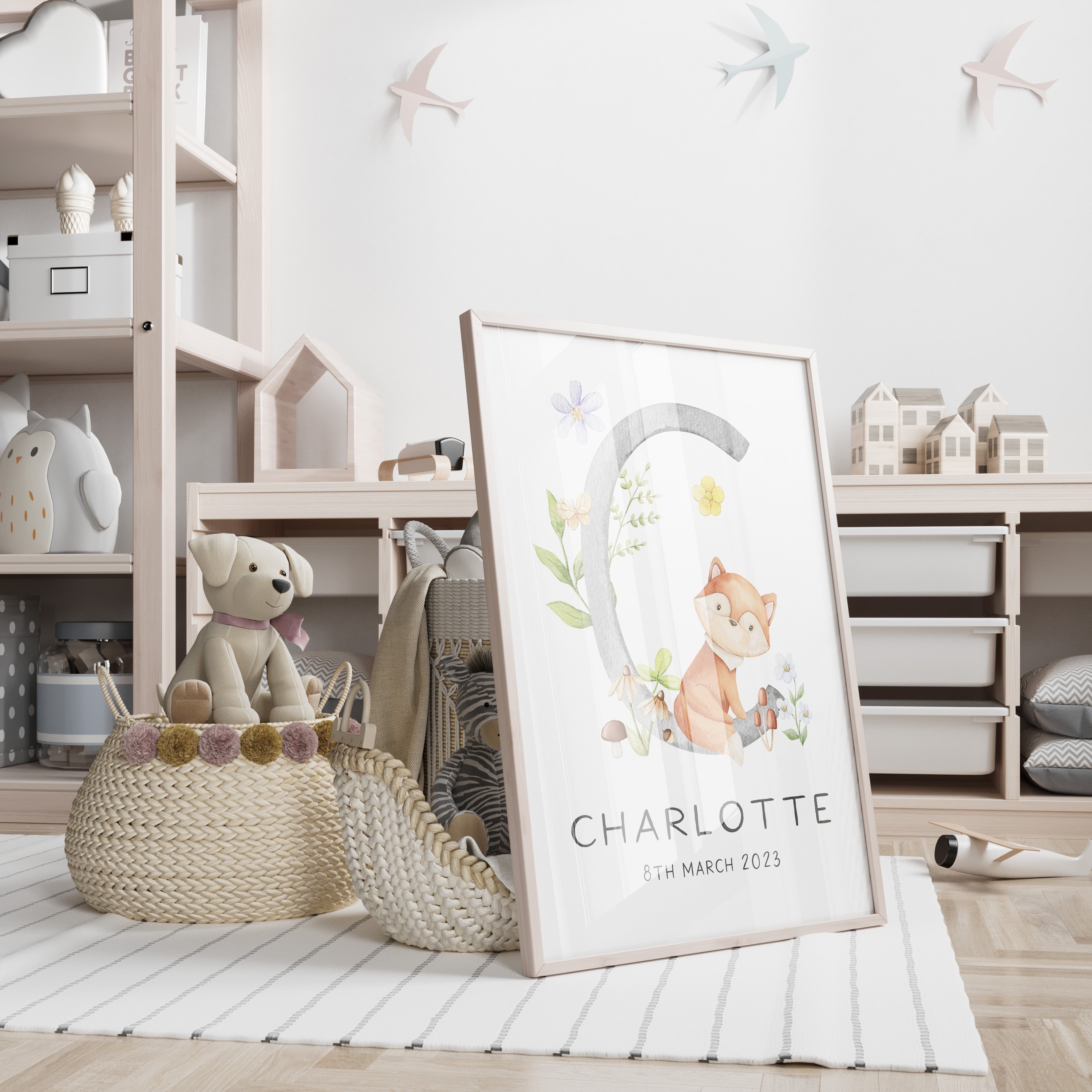 Woodland Fox Name Print