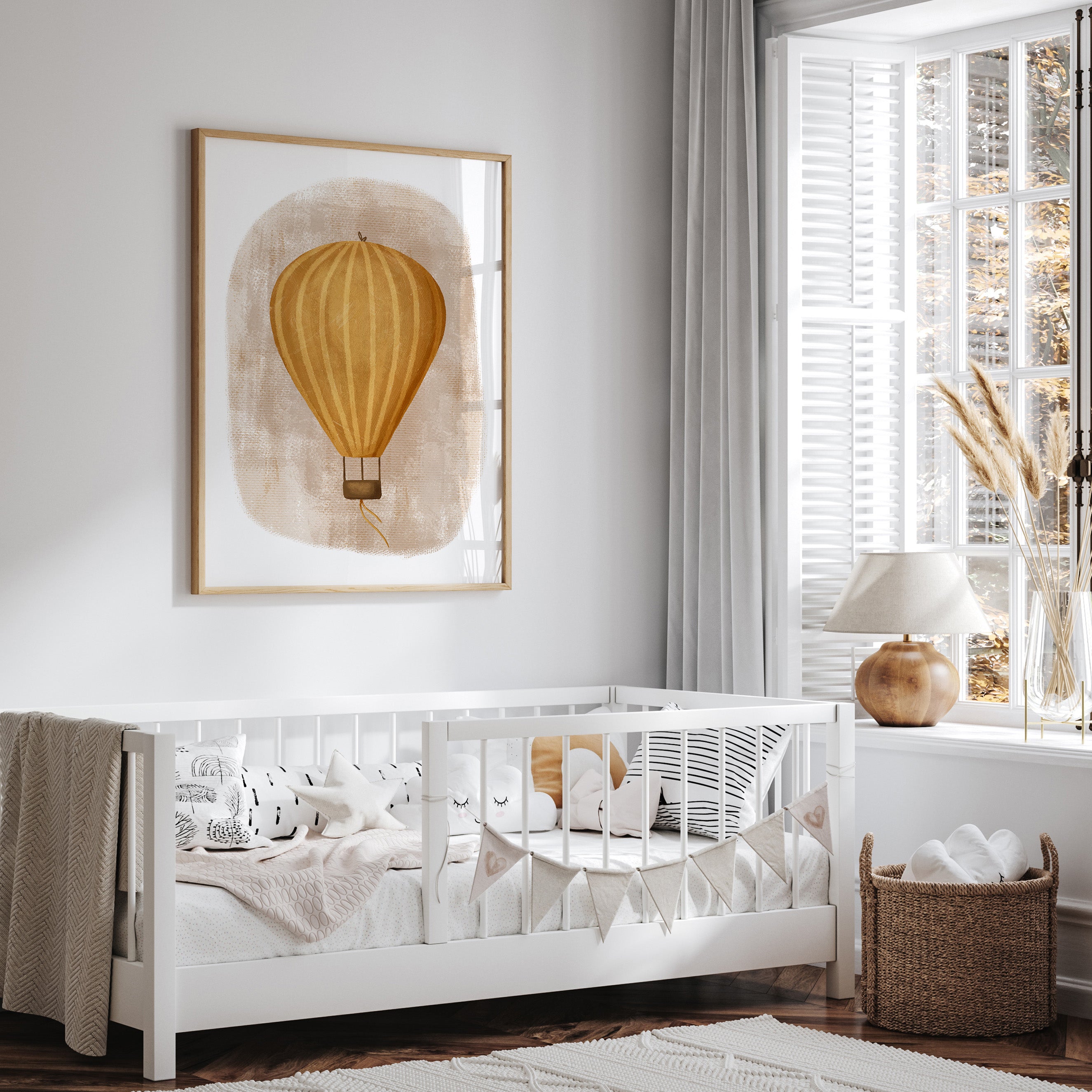 Whimsy Hot Air Ballon Print - Orange