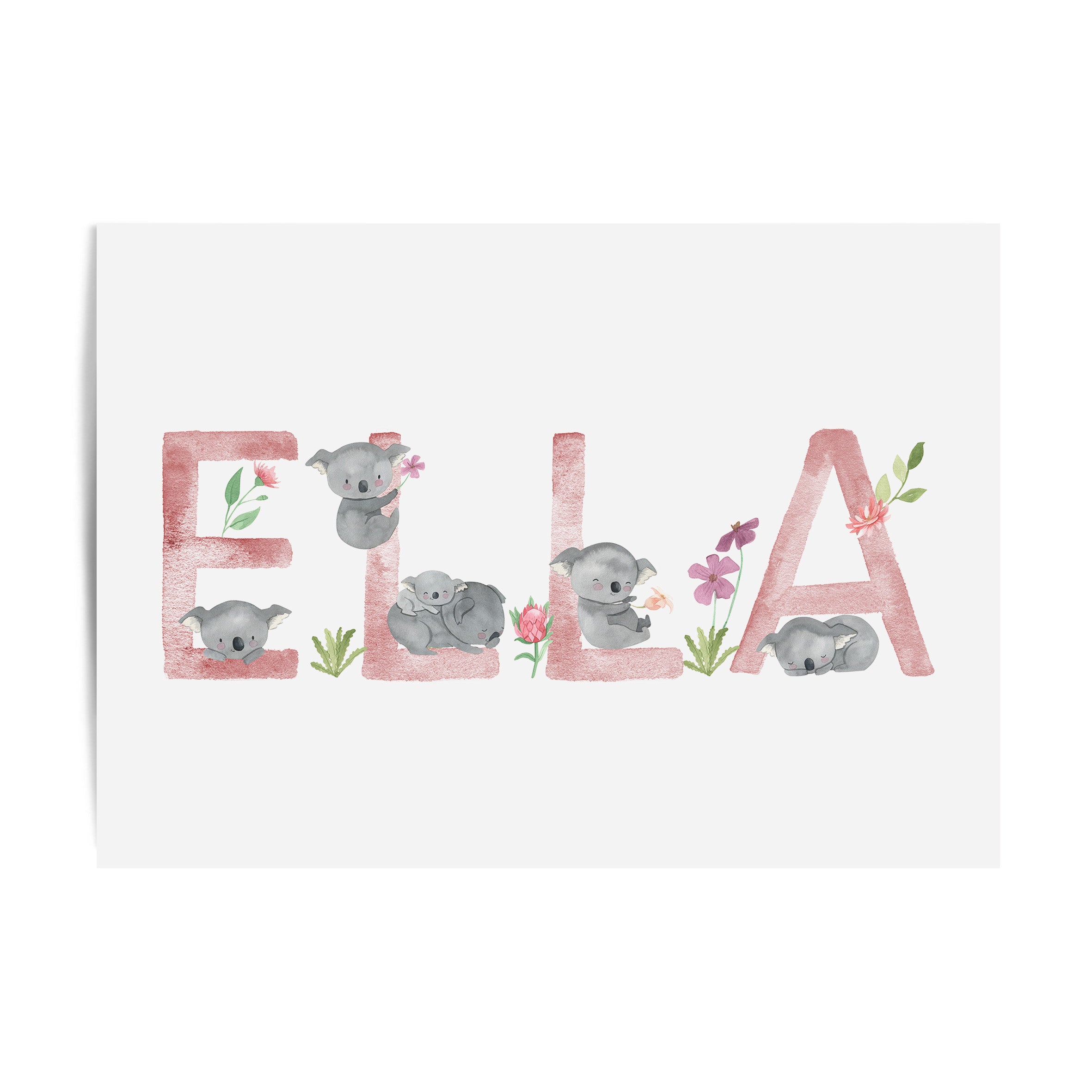 Floral Koala Name Print