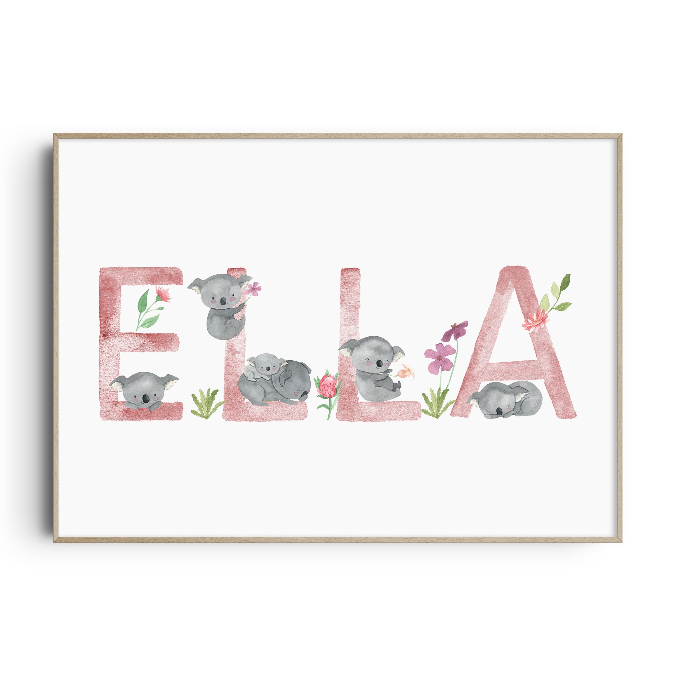 Floral Koala Name Print