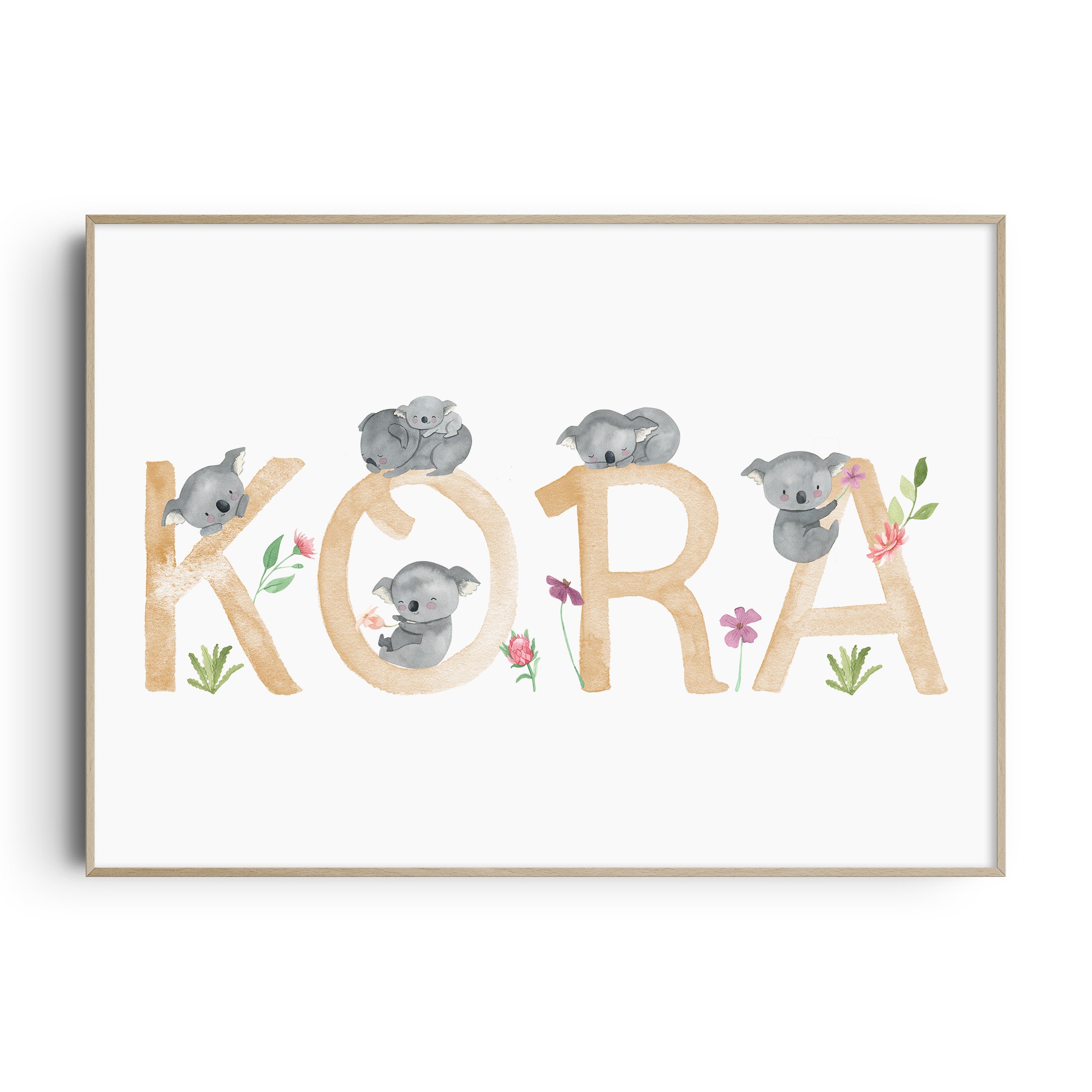 Floral Koala Name Print