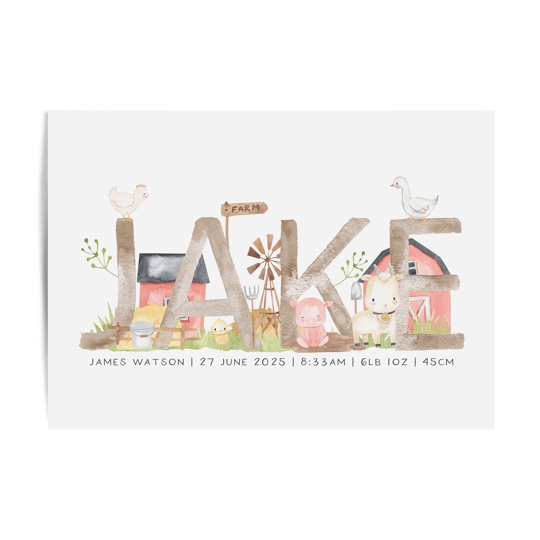 Farm Animal Name Print