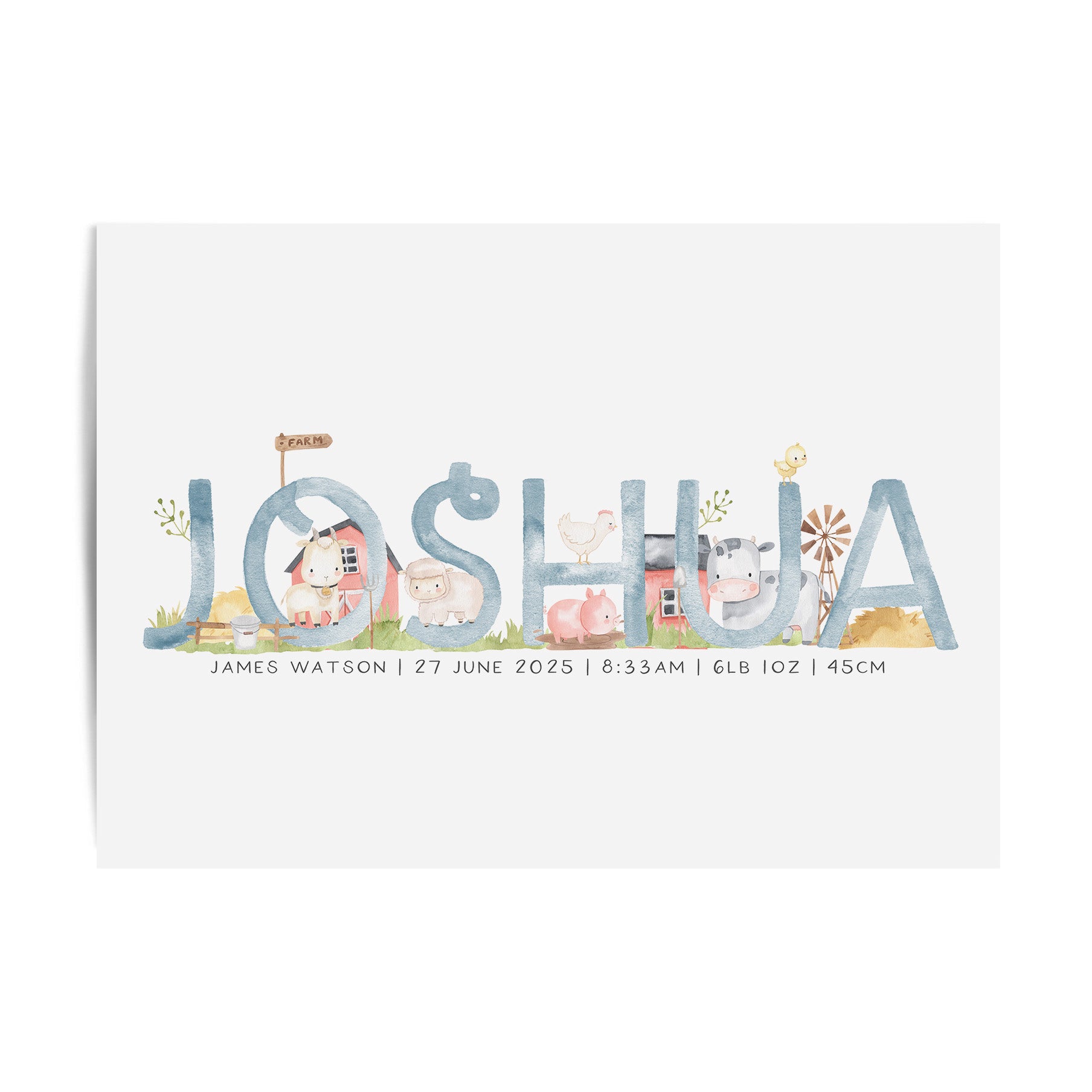Farm Animal Name Print